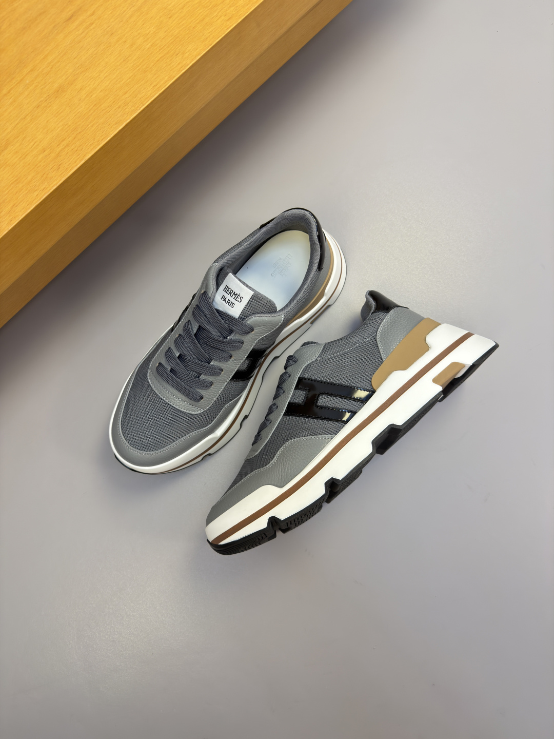 Hermes 에르메스 H 로고 캐주얼 운동화 스니커즈 신발
