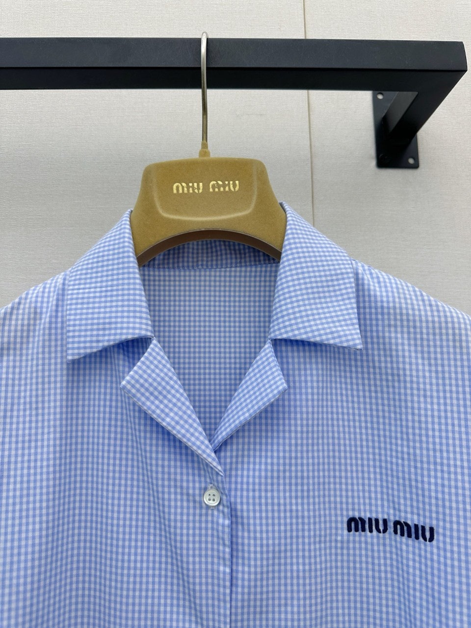 미우미우(MIU MIU) 체크 반팔 셔츠 상의 의류