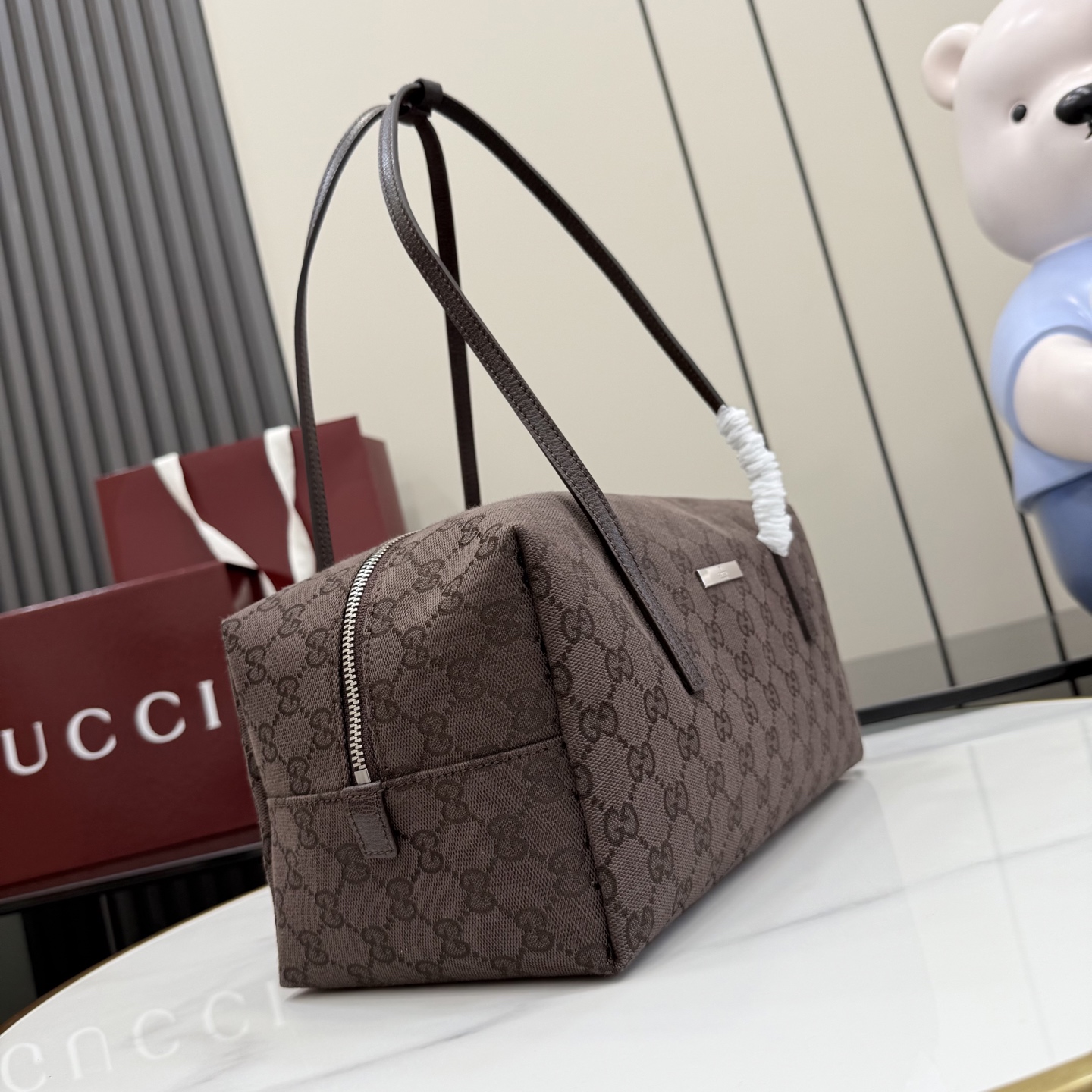 [Gucci] 구찌 (Generation) GG 캔버스 보스턴백 (다크 브라운) 가방