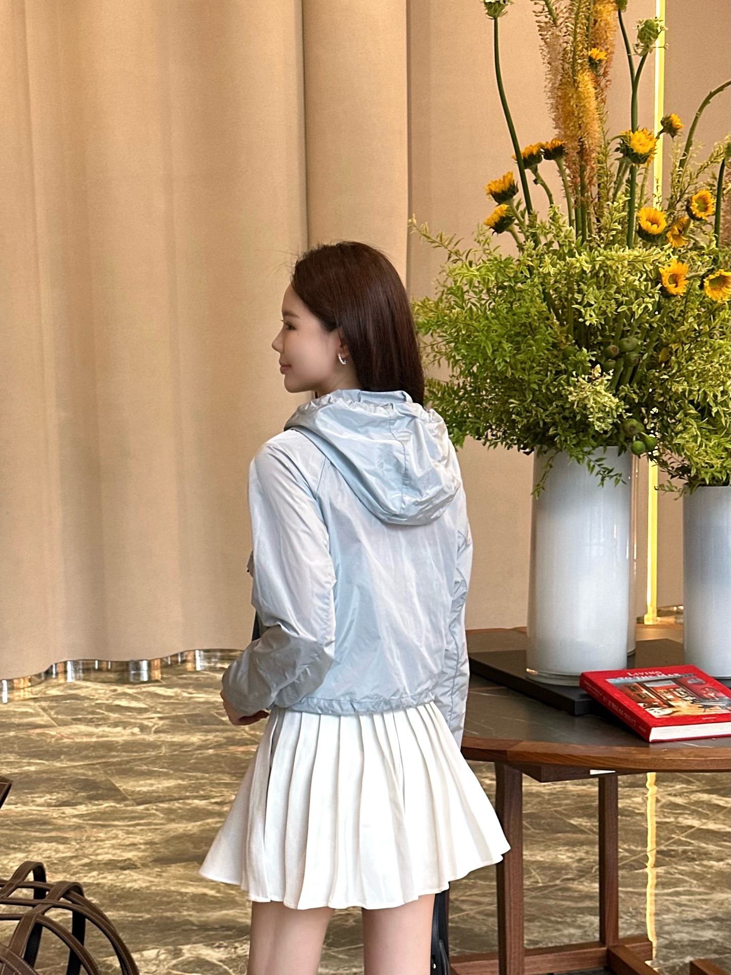 프라다(PRADA) 로고 후드 나일론 재킷 상의 의류