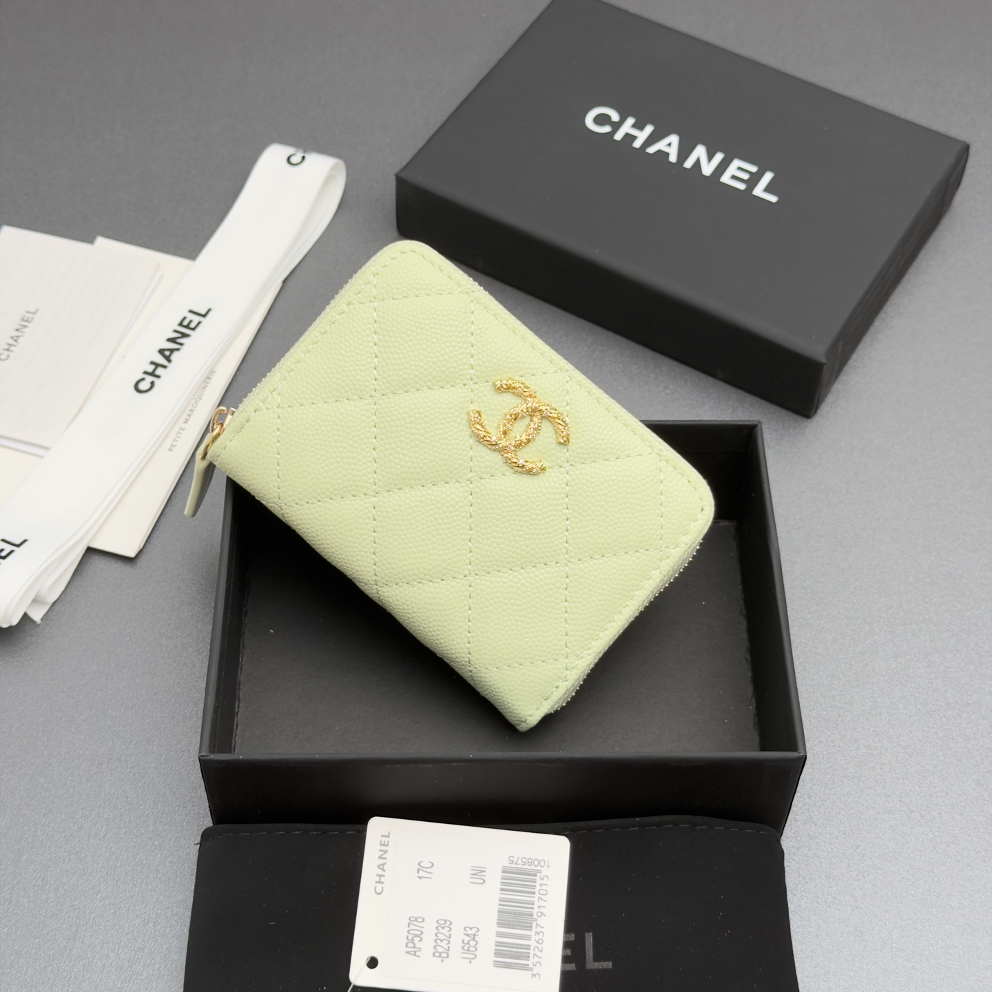 [Chanel] 샤넬 26SS 캐비어 멀티 젬스톤 미니 지퍼 코인 퍼스 지갑