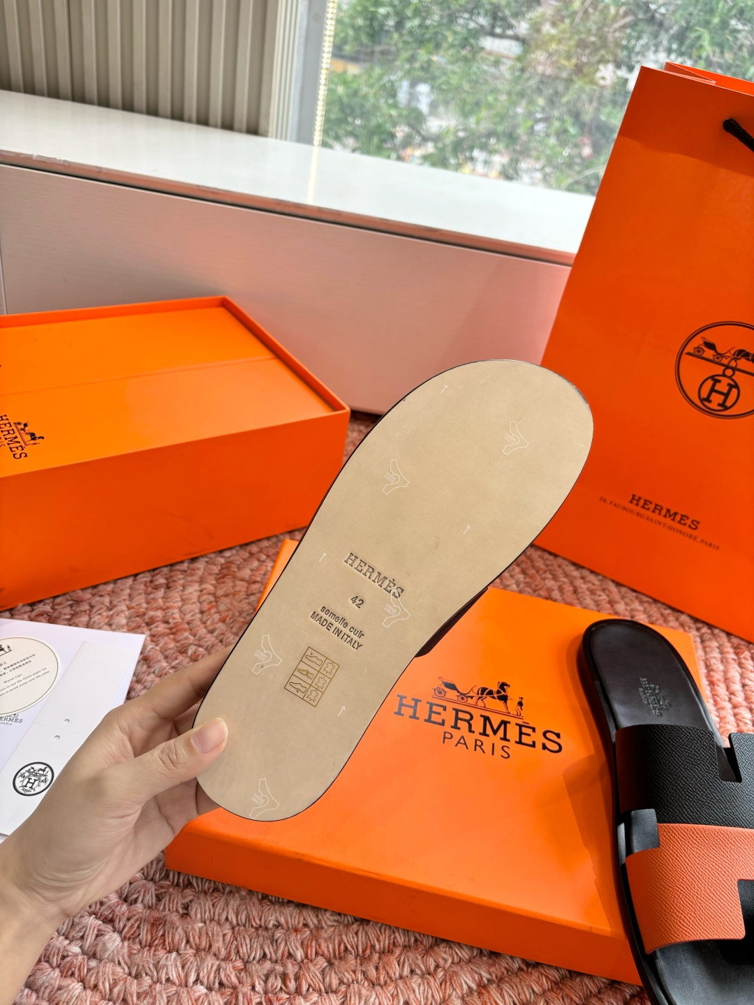 에르메스(HERMES) H 스트랩 슬리퍼 샌들 신발