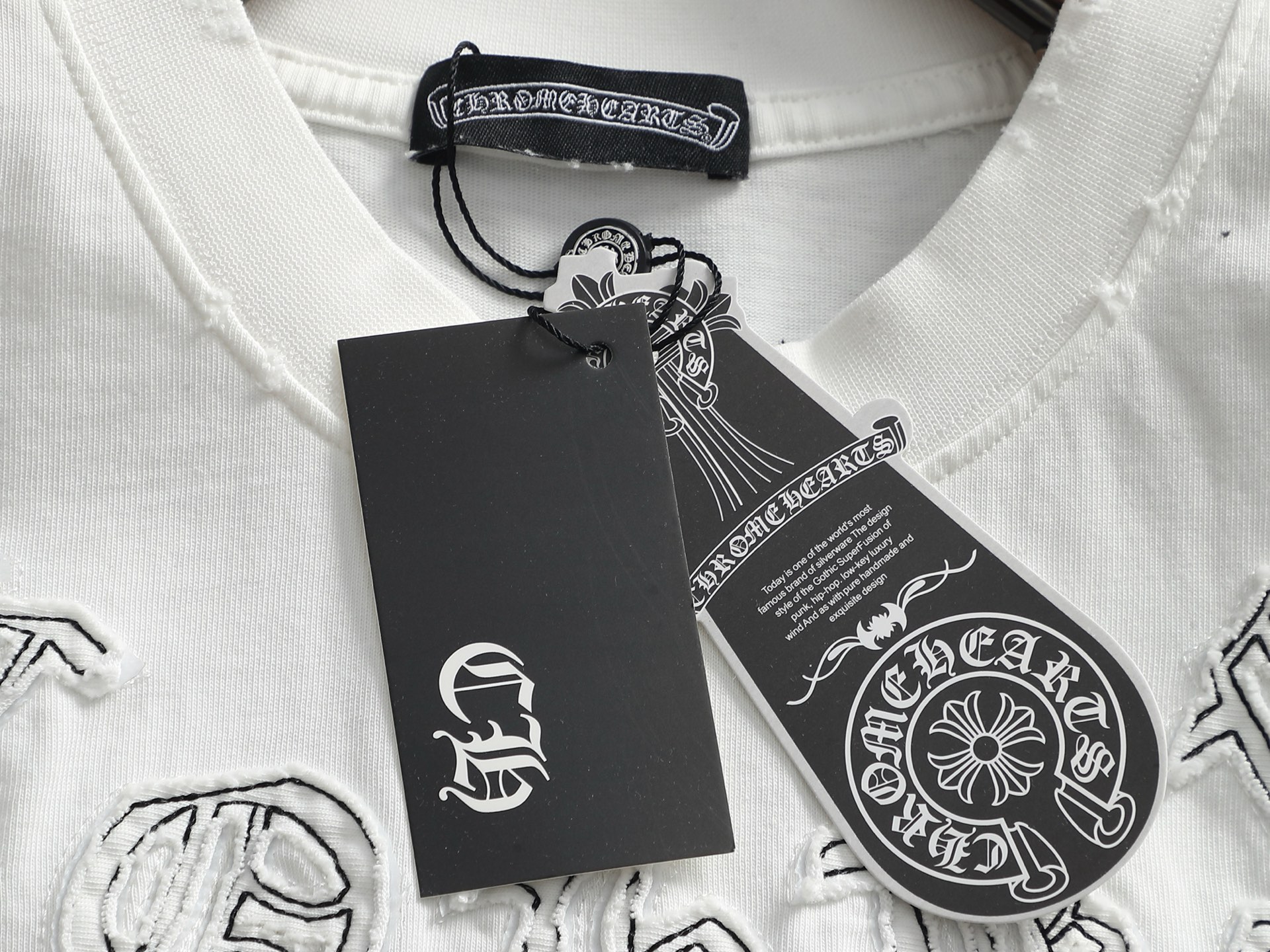 크롬하츠(CHROME HEARTS) 자수 워싱 반팔 티셔츠 상의 의류