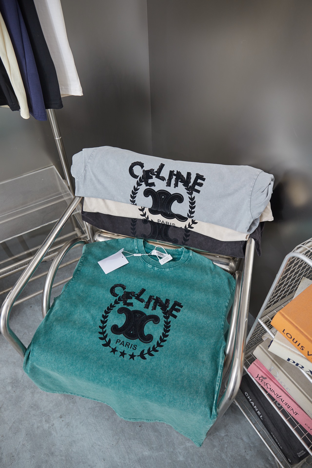 셀린느(CELINE) 빈티지 로고 프린팅 반팔 티셔츠 상의 의류