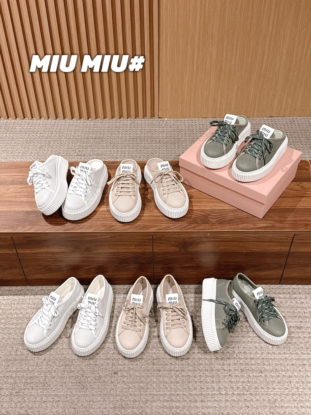 미우미우(MIU MIU) 플랫폼 레이스업 뮬 신발