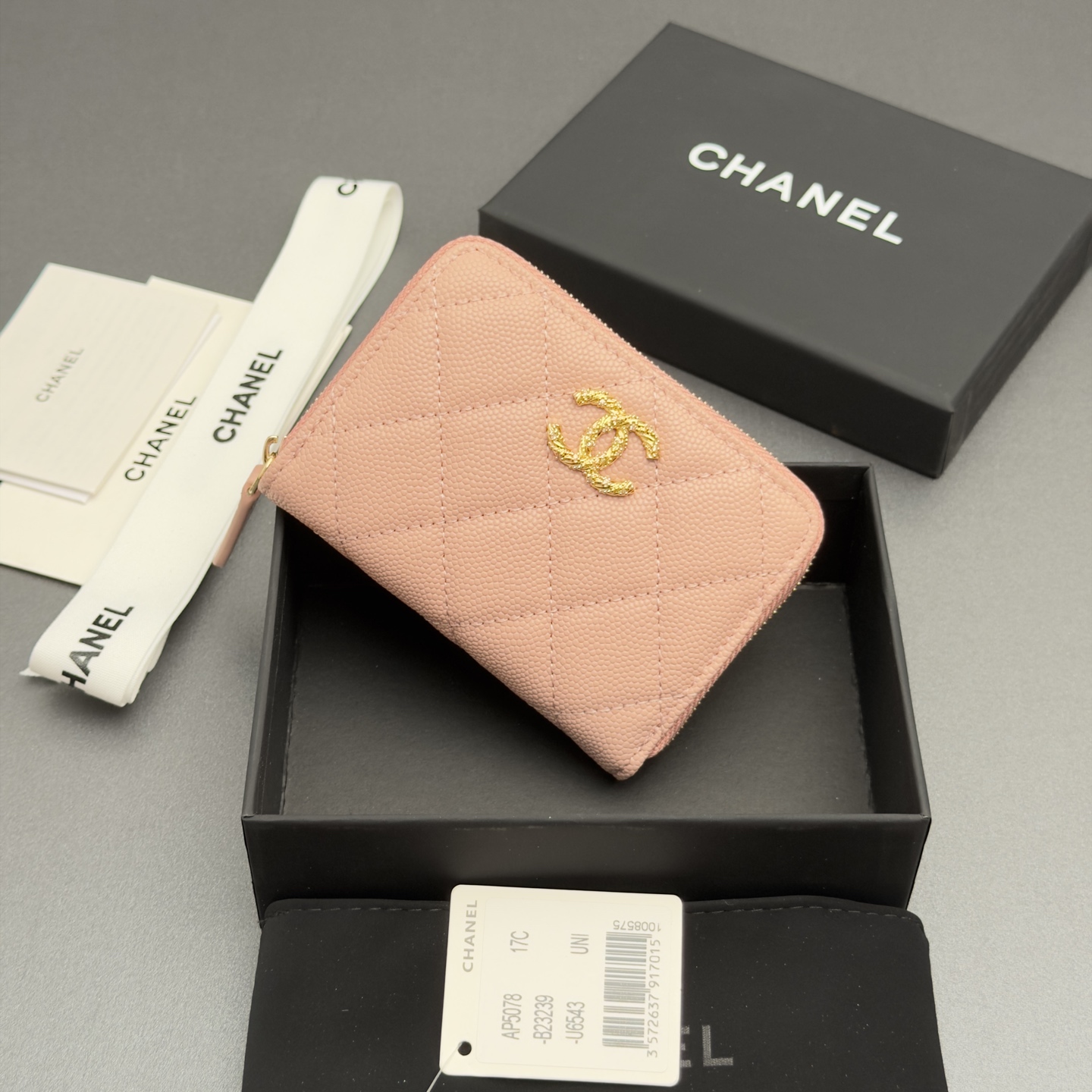 [Chanel] 샤넬 26SS 캐비어 멀티 젬스톤 미니 지퍼 코인 퍼스 지갑