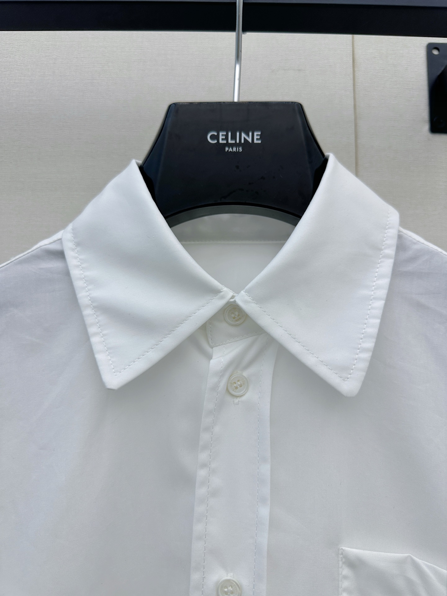 셀린느(CELINE) 트리옹프 자수 레이스 커프 코튼 셔츠 상의 의류