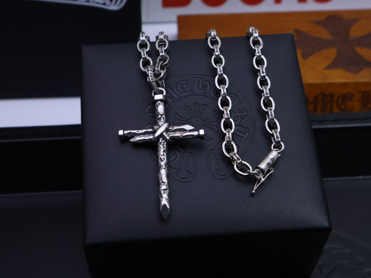 크롬하츠(CHROME HEARTS) 체인 크로스 펜던트 목걸이