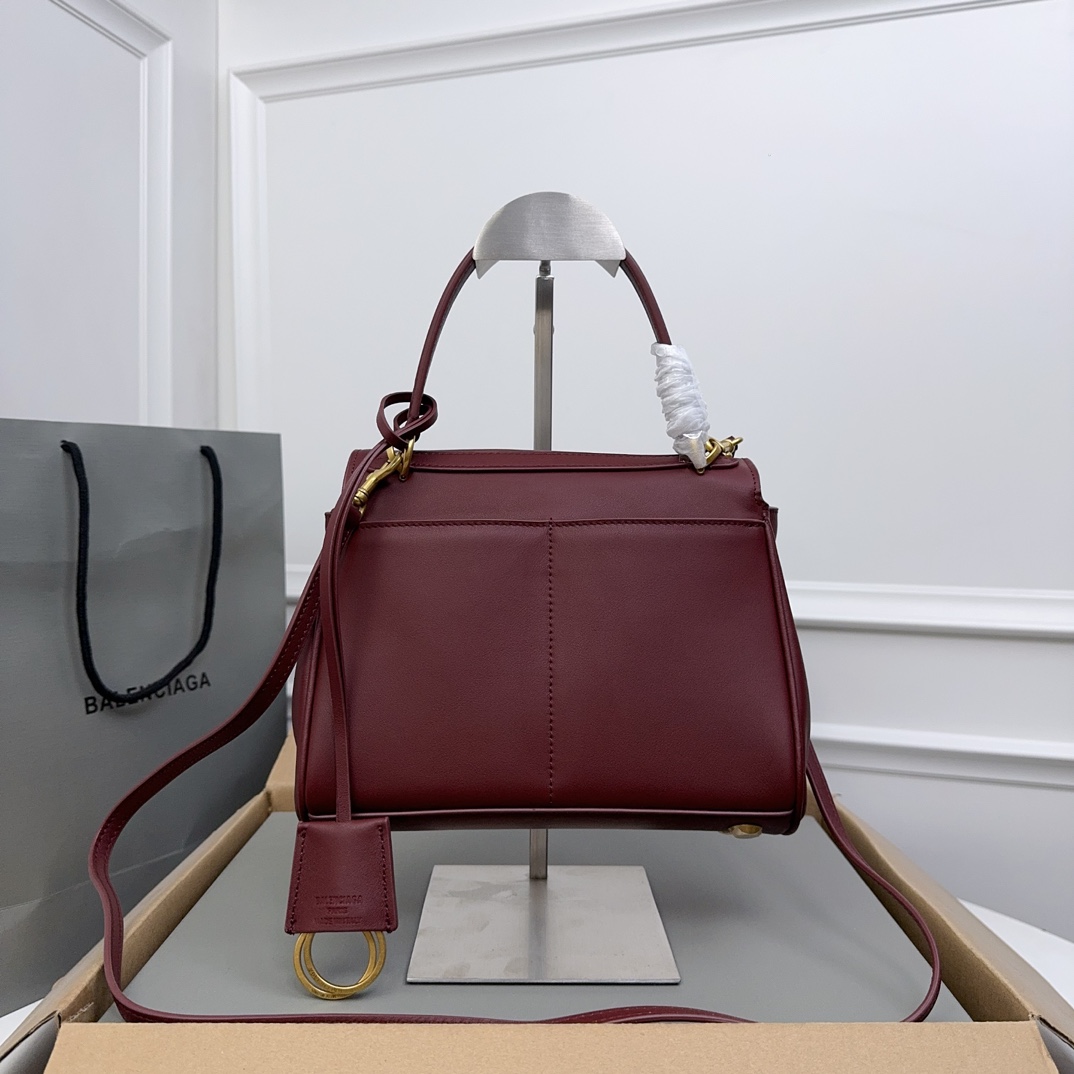 BALENCIAGA 발렌시아가 Rodeo 로데오 미니 핸드백 (버건디 컬러 / 골드 하드웨어) 가방