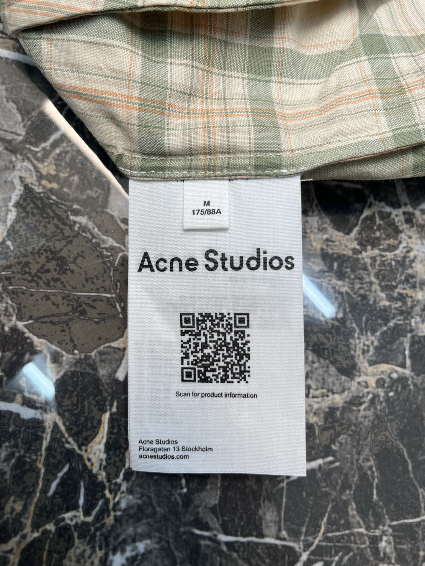 아크네(Acne studios) 로고 자수 체크 후드 재킷 상의 의류