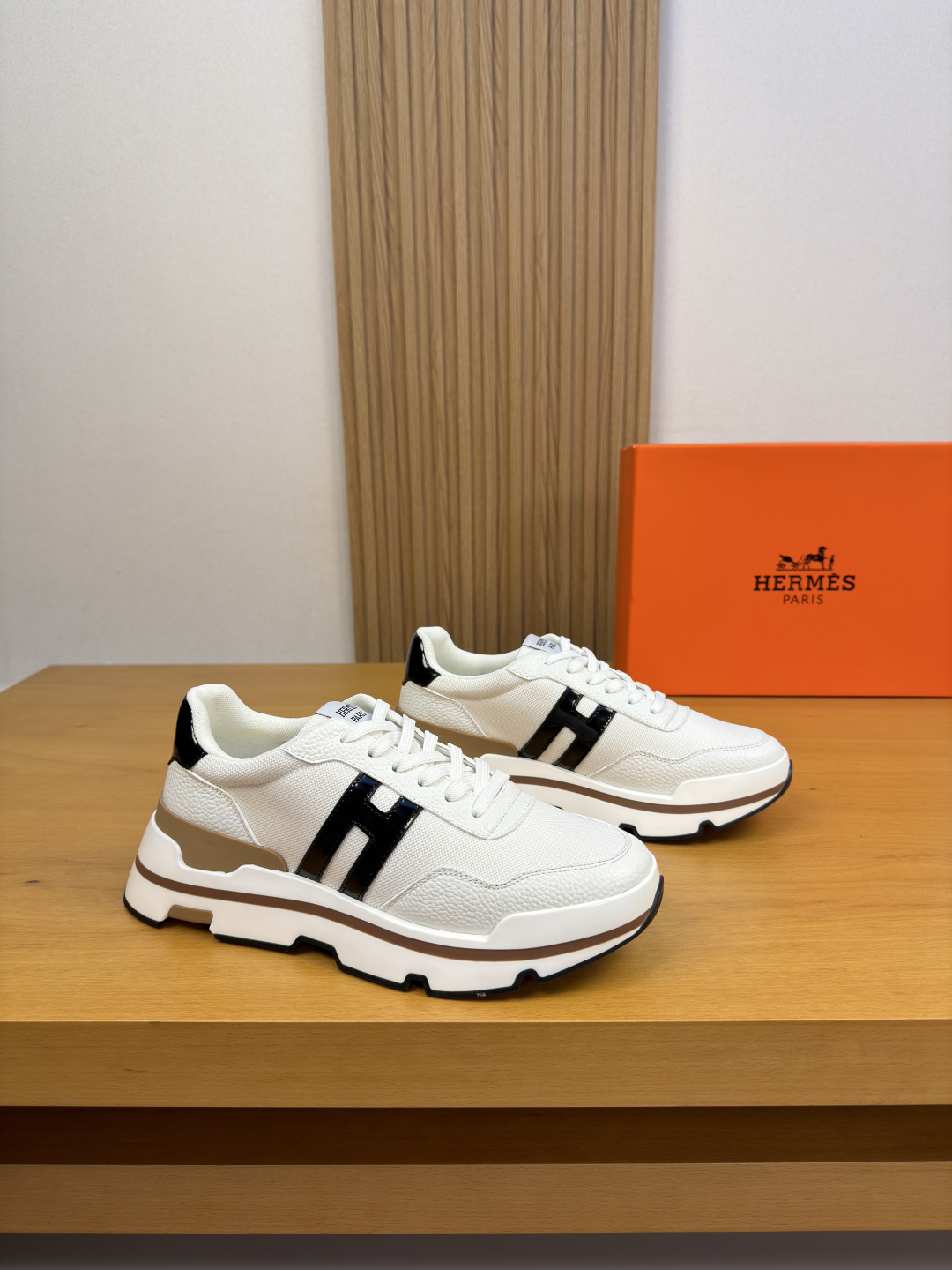 Hermes 에르메스 H 로고 캐주얼 운동화 스니커즈 신발