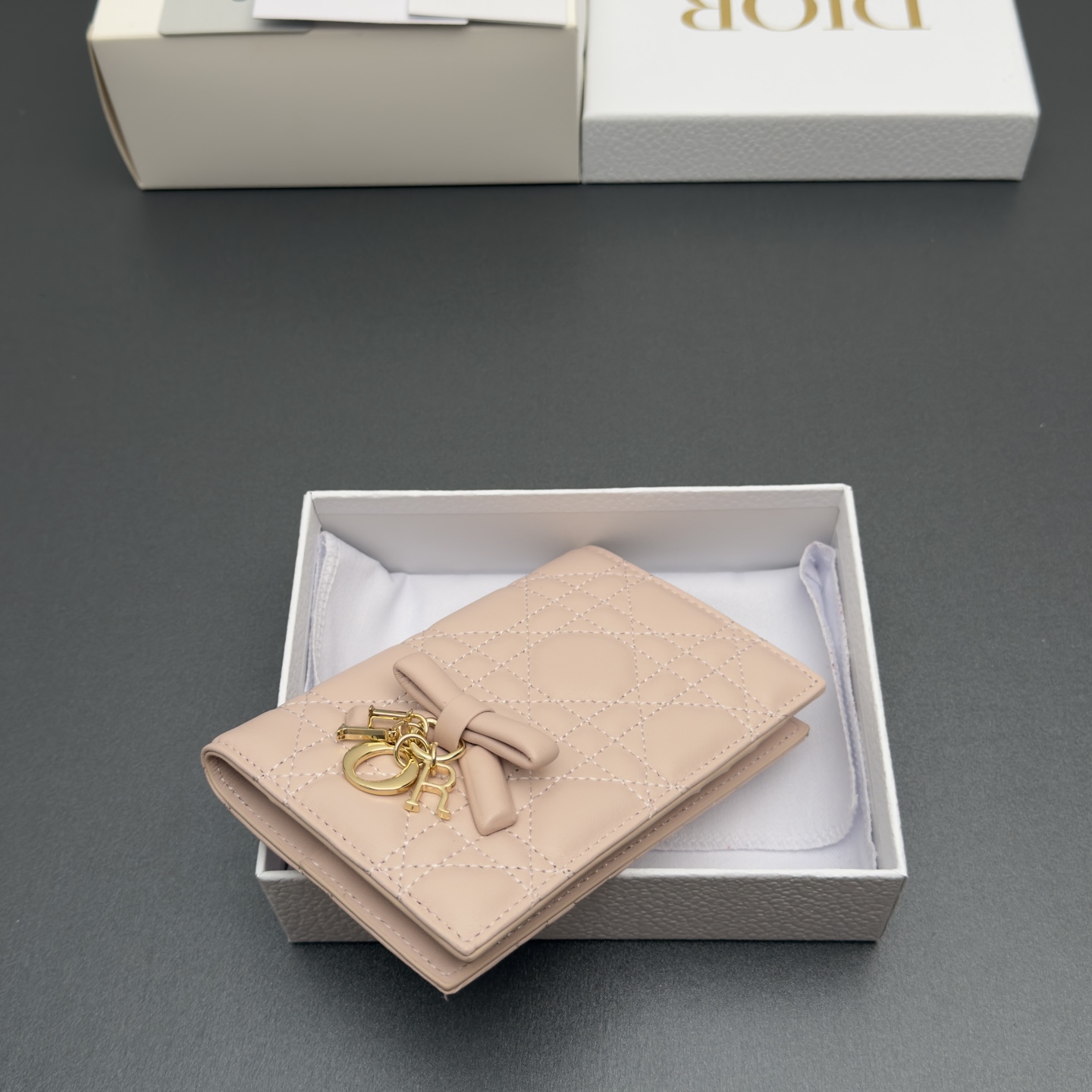 [Dior] 디올 Lady 레이디 까나쥬 램스킨 패스포트 홀더 지갑 / S2626