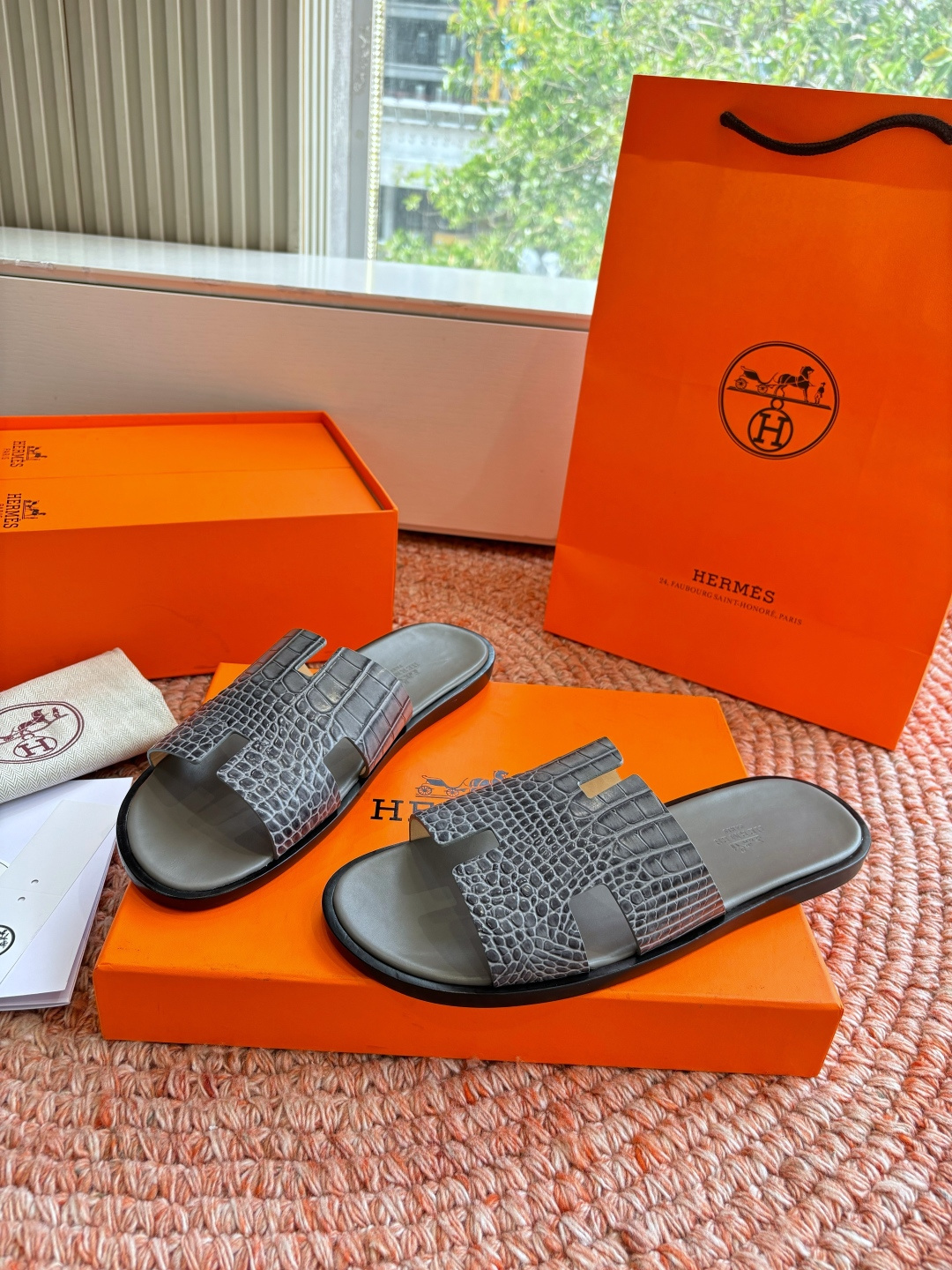 에르메스(HERMES) H 스트랩 슬리퍼 샌들 신발