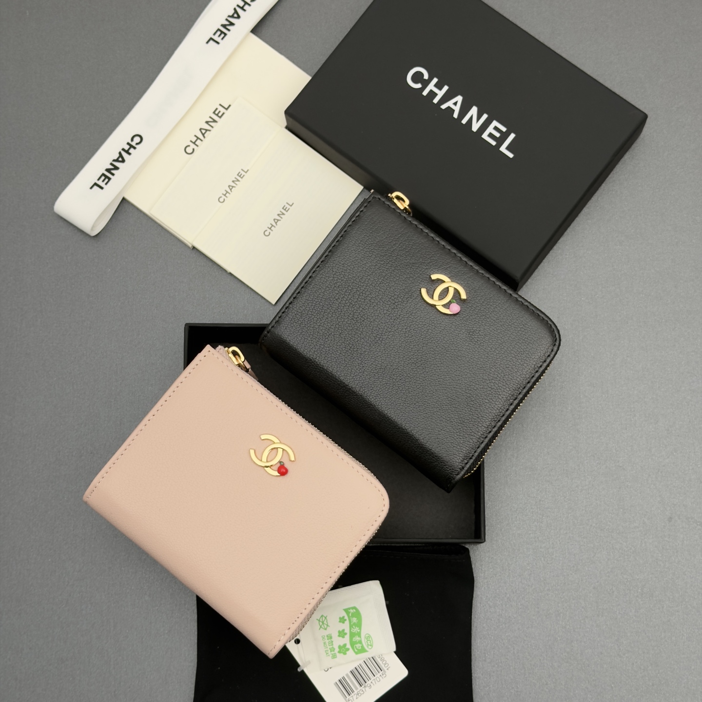 [Chanel] 샤넬 메탈 로고 L자 지퍼 미니 지갑