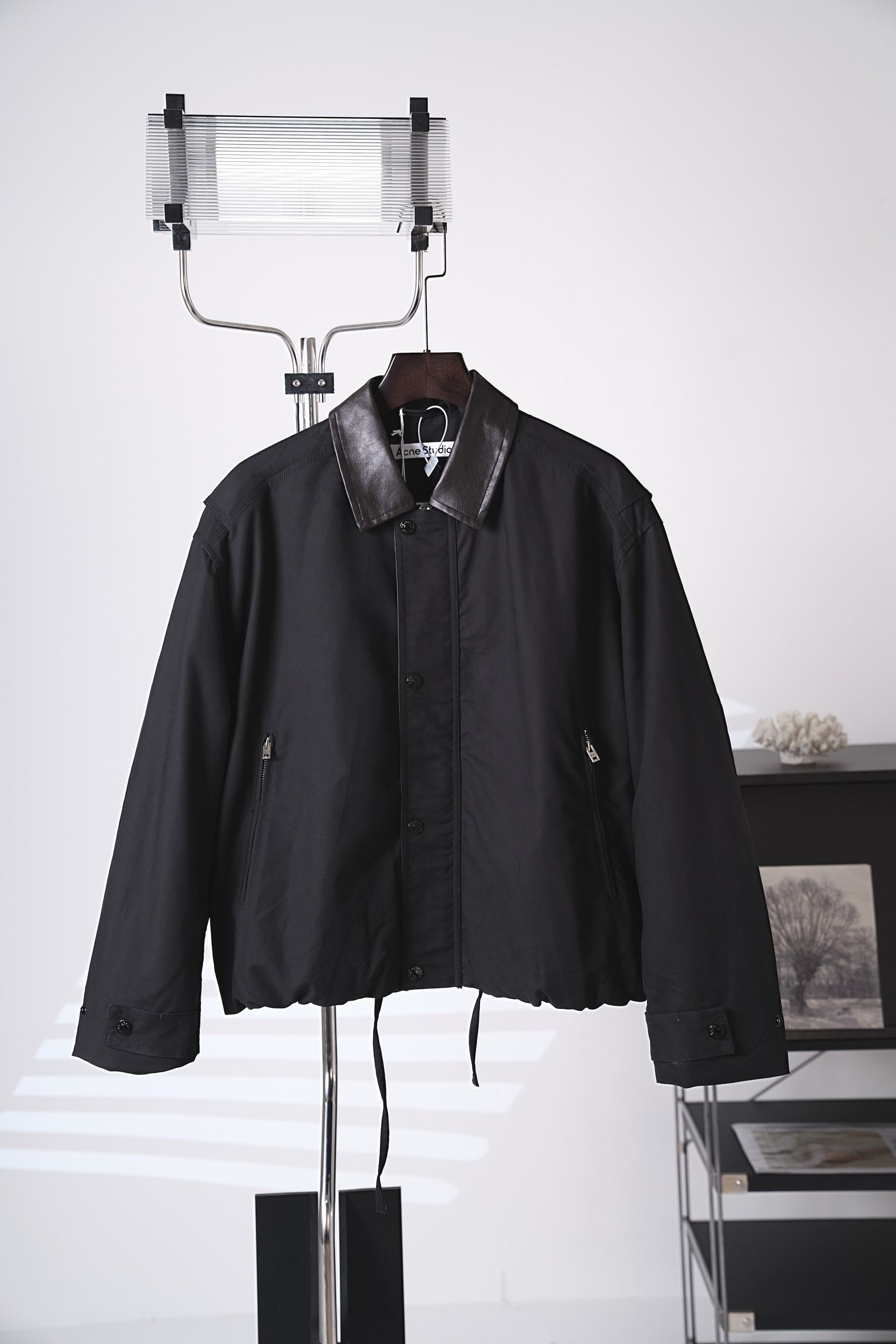 아크네(Acne studios) 레더 로고 트윌 재킷 상의 의류