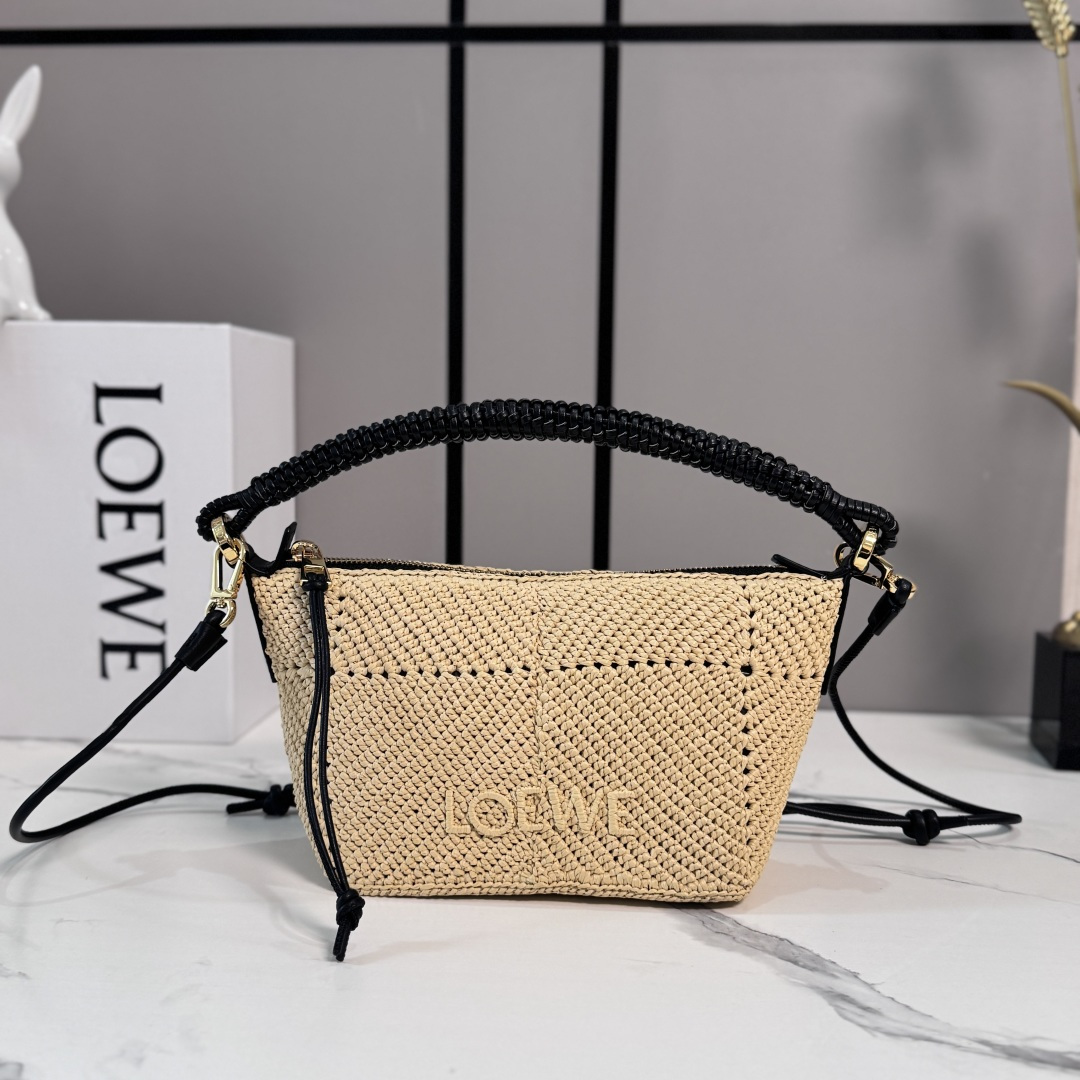 LOEWE 로에베 미니 클래식 카프스킨 & 라피아 칼라 백 가방 / 11268