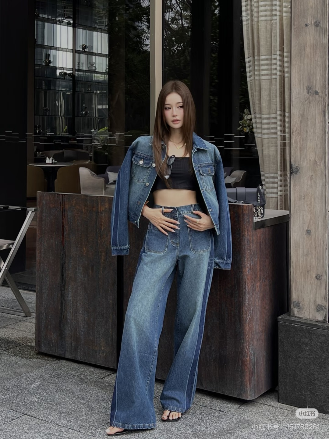 디올(DIOR) 레터링 버튼 워싱 데님 재킷 상의 의류