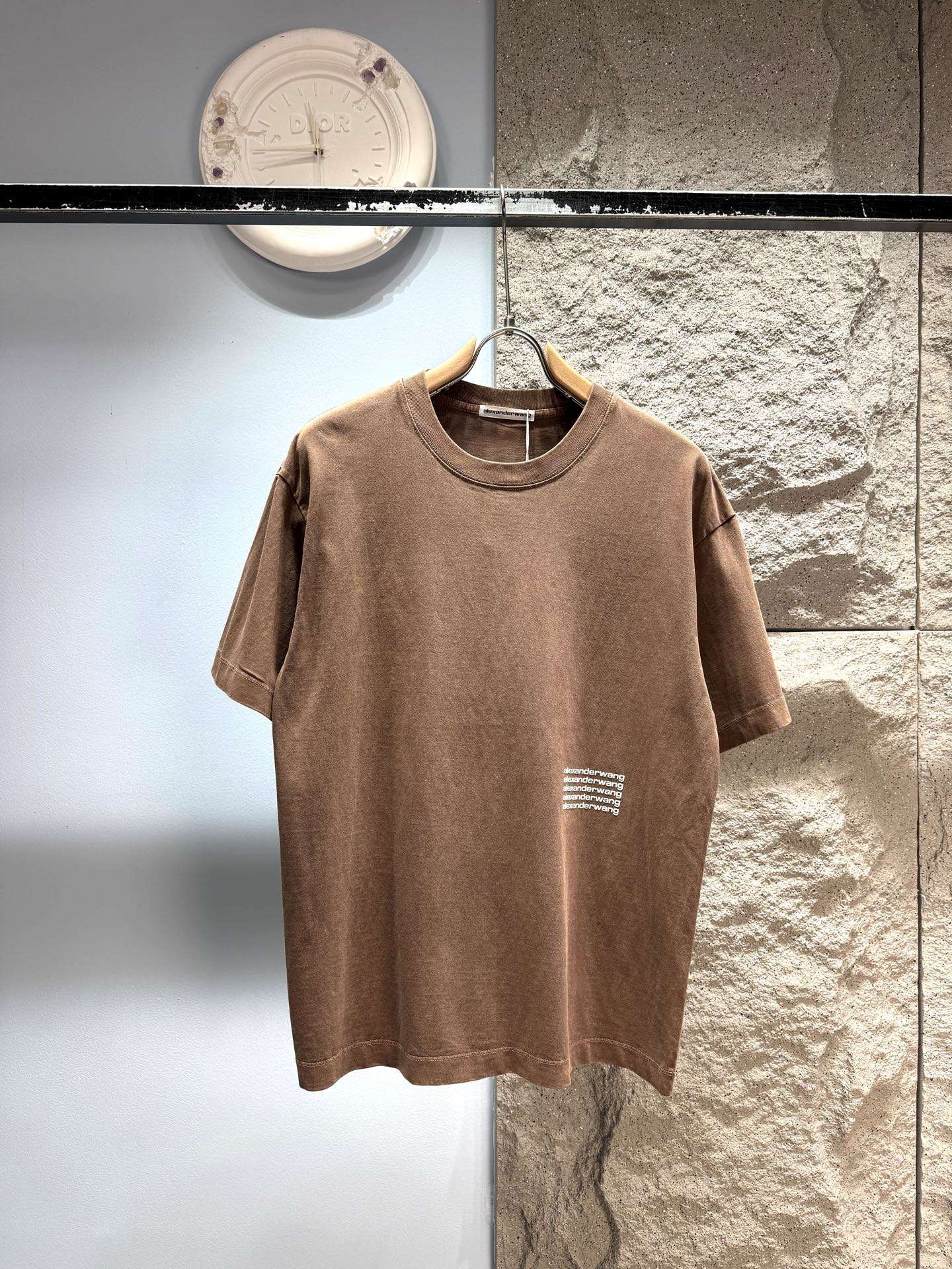 알렉산더왕(Alexander Wang) 레터링 그래픽 워싱 반팔 티셔츠 상의 의류
