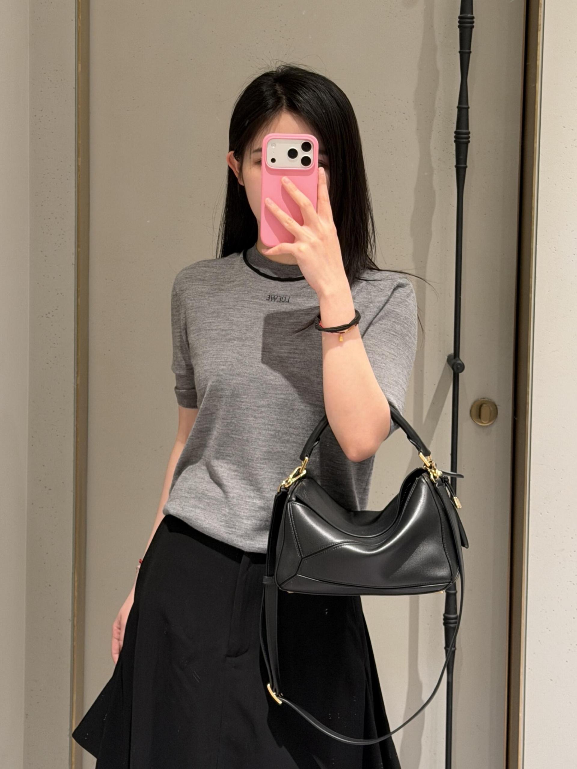 로에베(LOEWE) 자카드 니트 반팔 티셔츠 의류