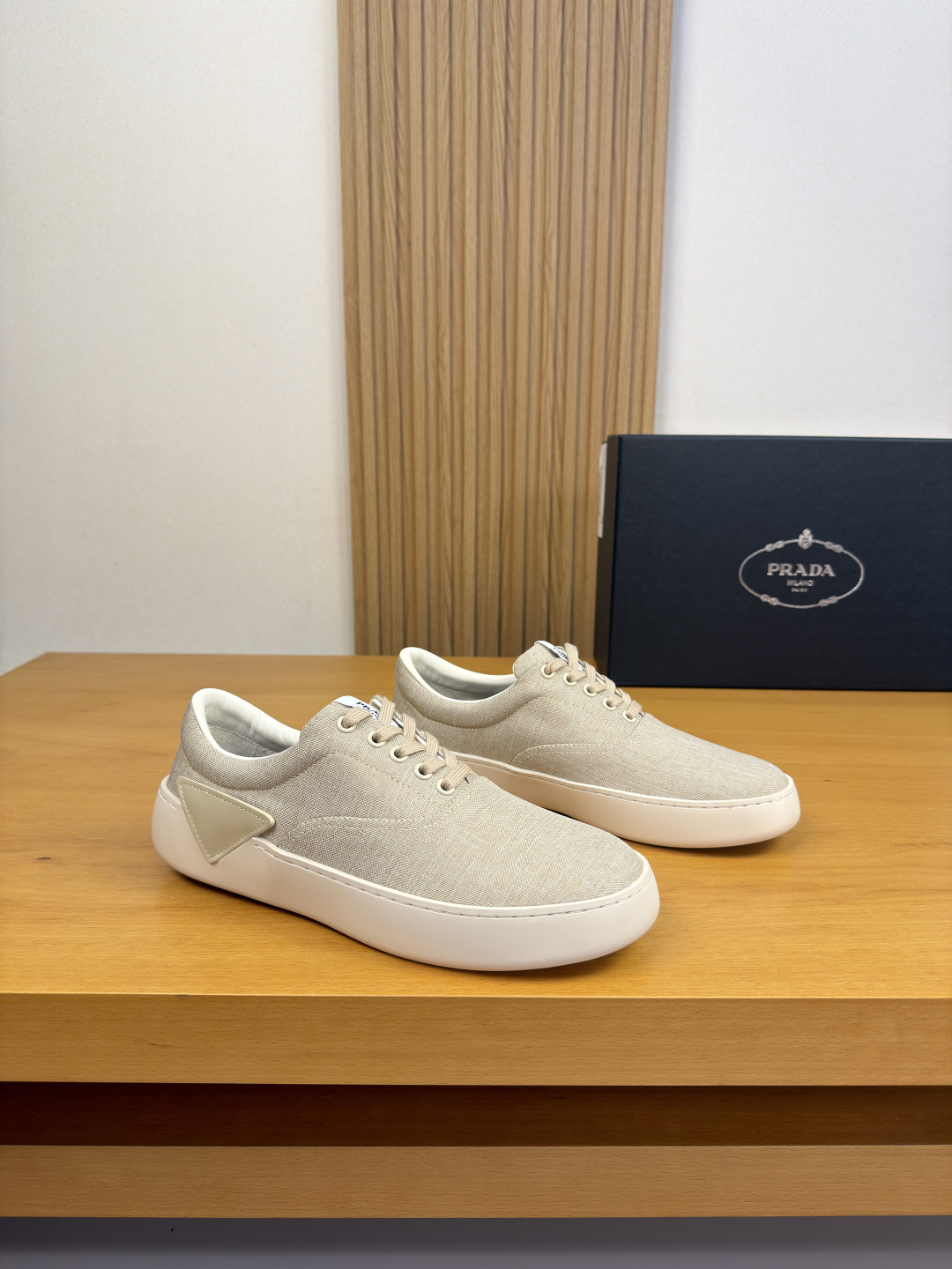 PRADA 프라다 데님 캔버스 스니커즈 신발