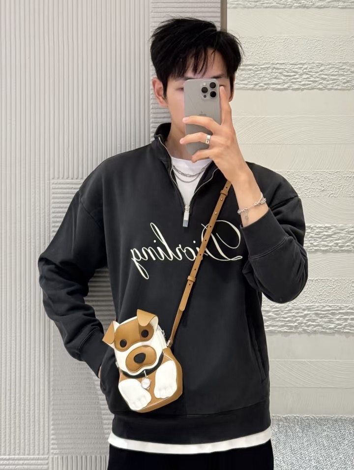 디올(DIOR) Diorling 플로킹 하프집업 스웨트셔츠 상의 의류
