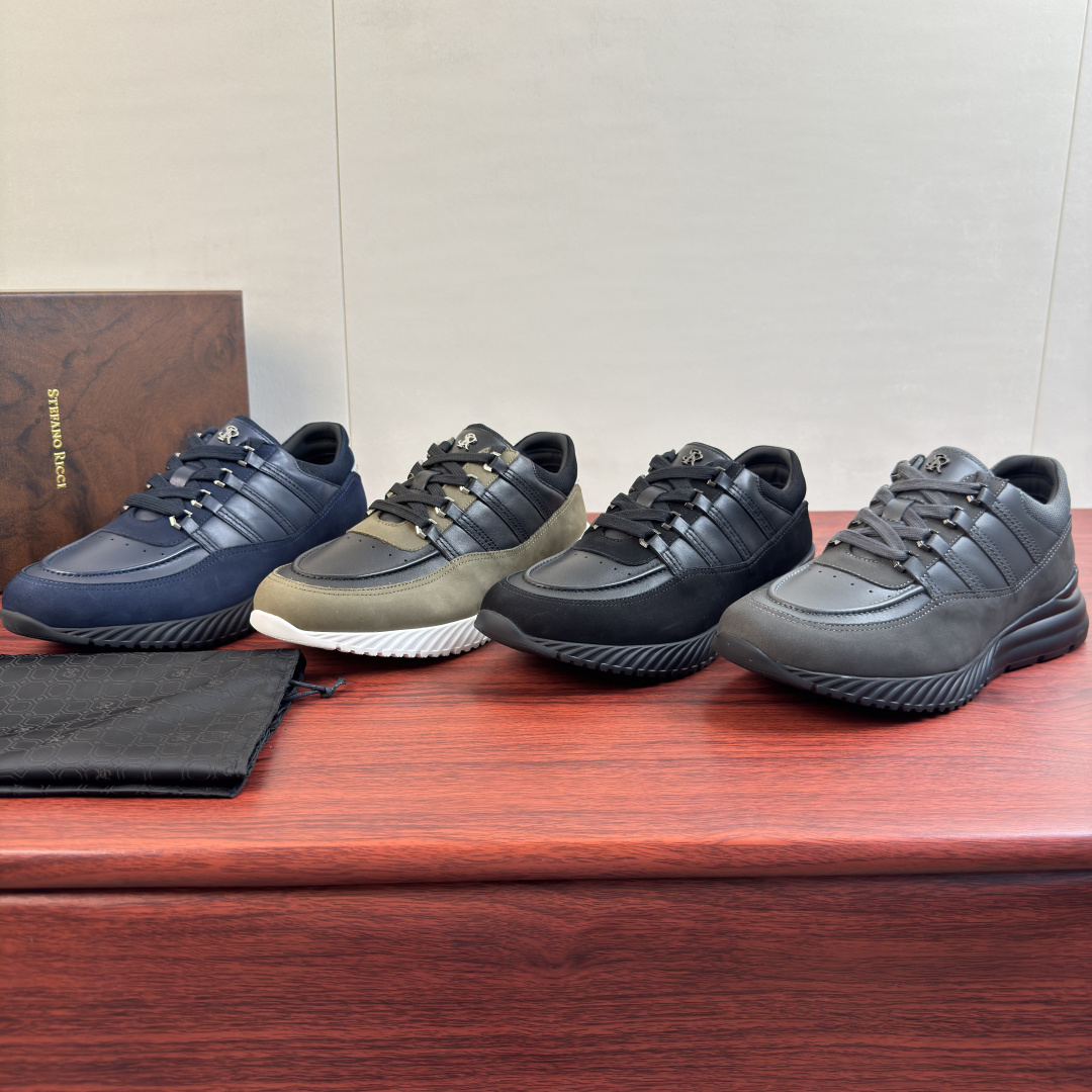 [Stefano Ricci] 스테파노 리치 누벅 & 카프스킨 콤비 스니커즈 신발
