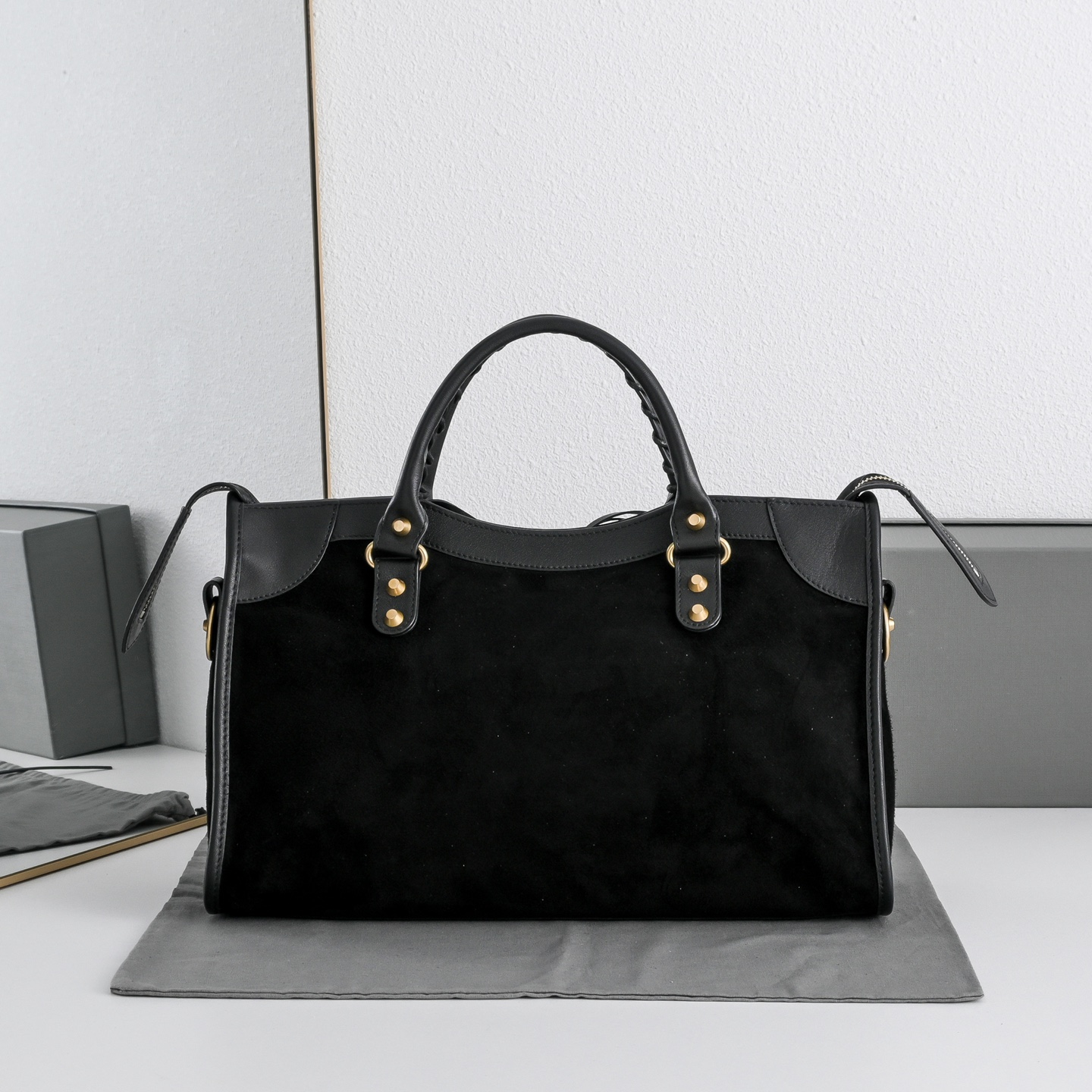 BALENCIAGA 발렌시아가 Le City 르 시티 스웨이드 컴비네이션 카프스킨 모터사이클 백 가방