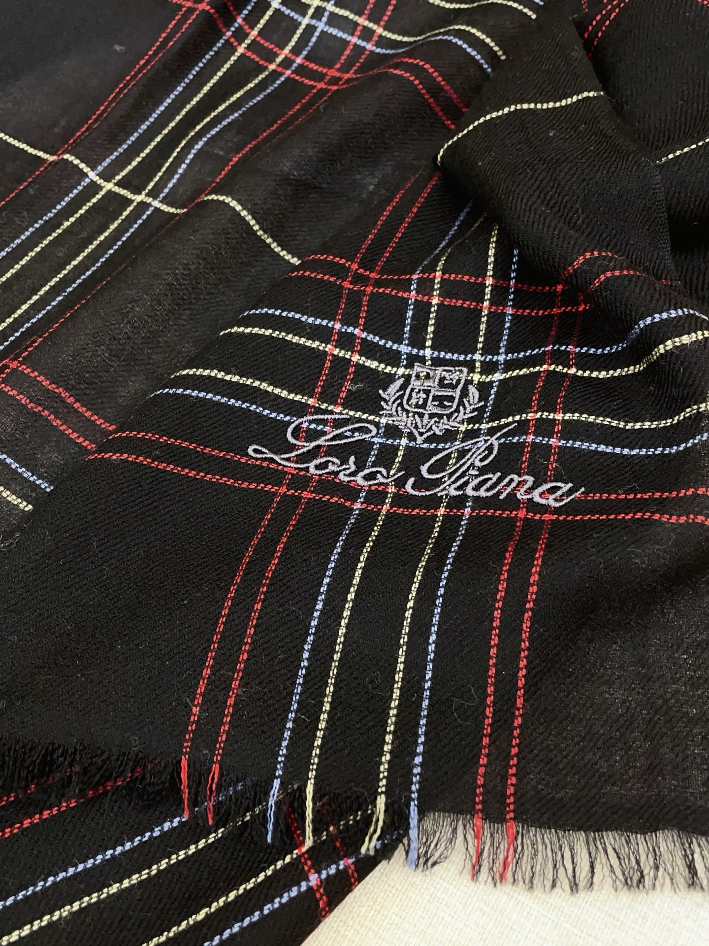 로로피아나(LORO PIANA) 배색 스트라이프 캐시미어 목도리 스카프