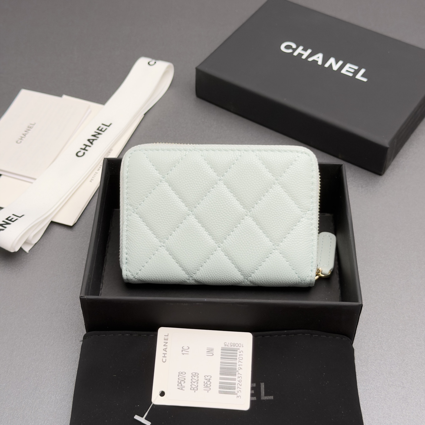 [Chanel] 샤넬 26SS 캐비어 멀티 젬스톤 미니 지퍼 코인 퍼스 지갑