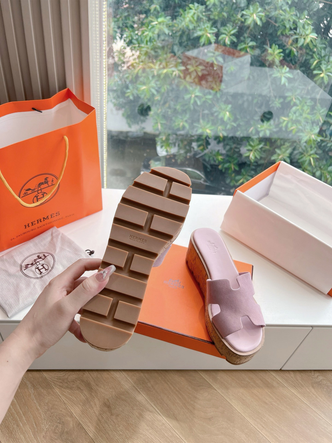 에르메스(HERMES) 웨지힐 슬리퍼 신발