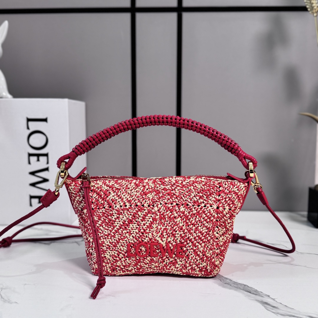 LOEWE 로에베 미니 클래식 카프스킨 & 라피아 칼라 백 가방 / 11268