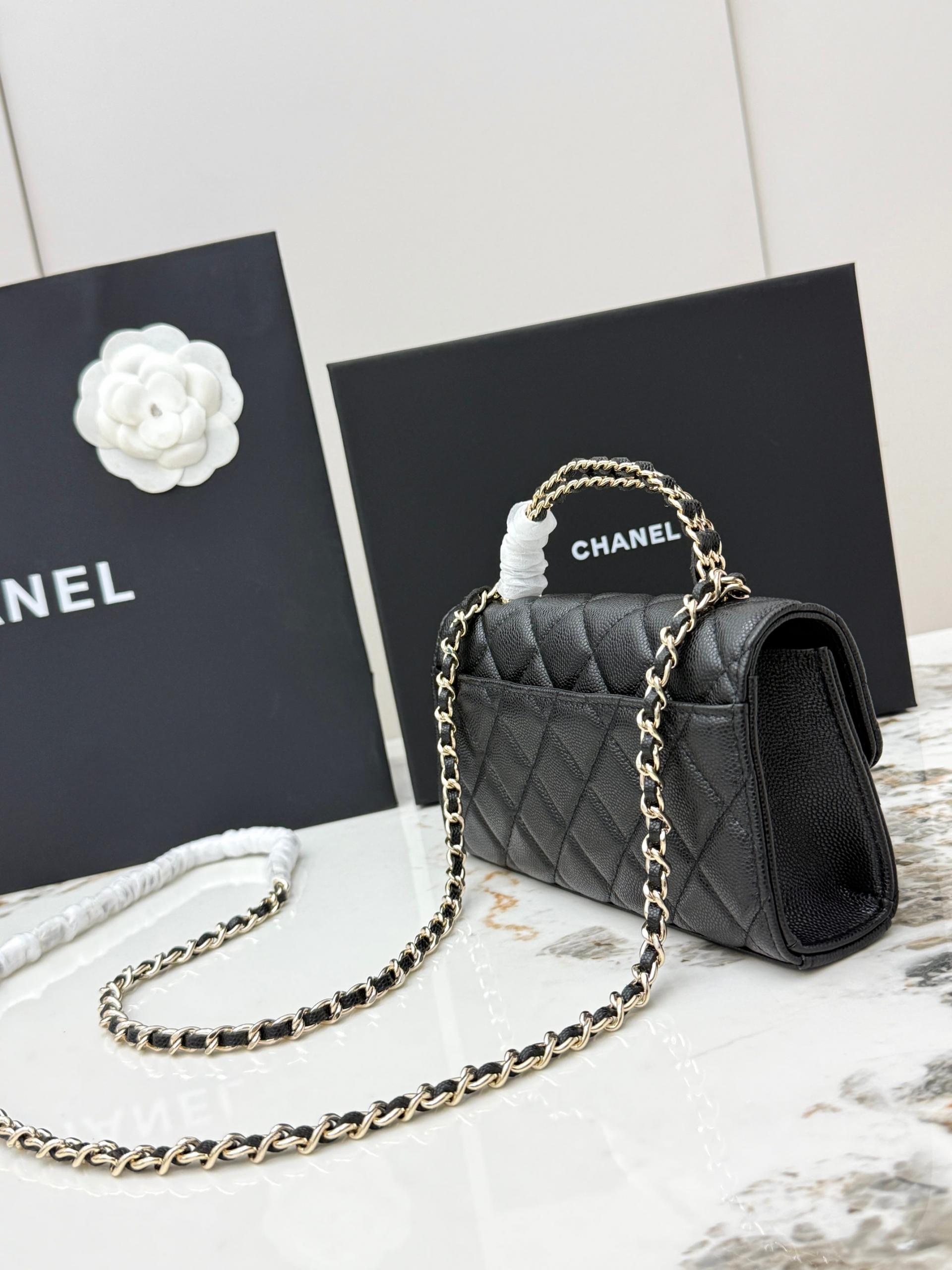 Chanel 25S 샤넬 캐비어 카우레더 Kelly 핸들백 가방
