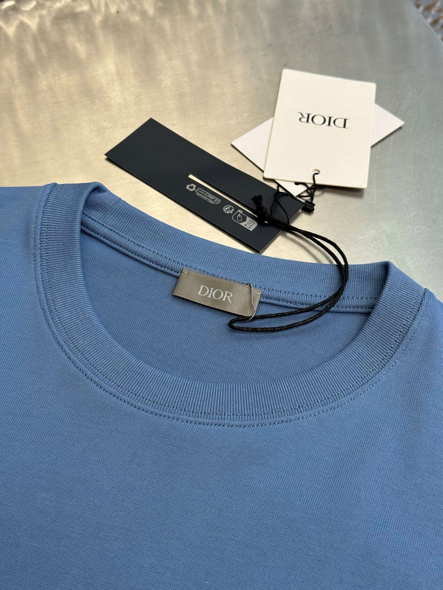 디올(DIOR) 톤온톤 자수 반팔 티셔츠 상의 의류