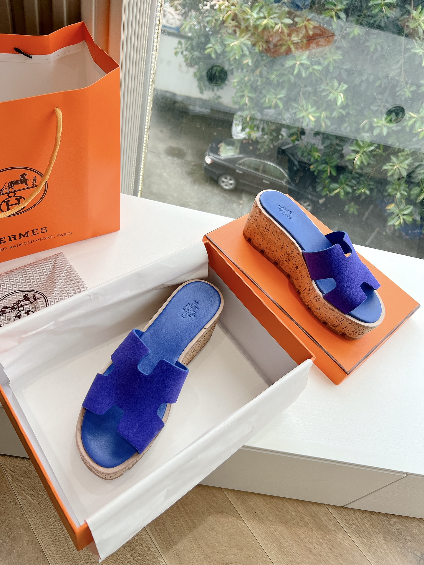 에르메스(HERMES) 웨지힐 슬리퍼 신발