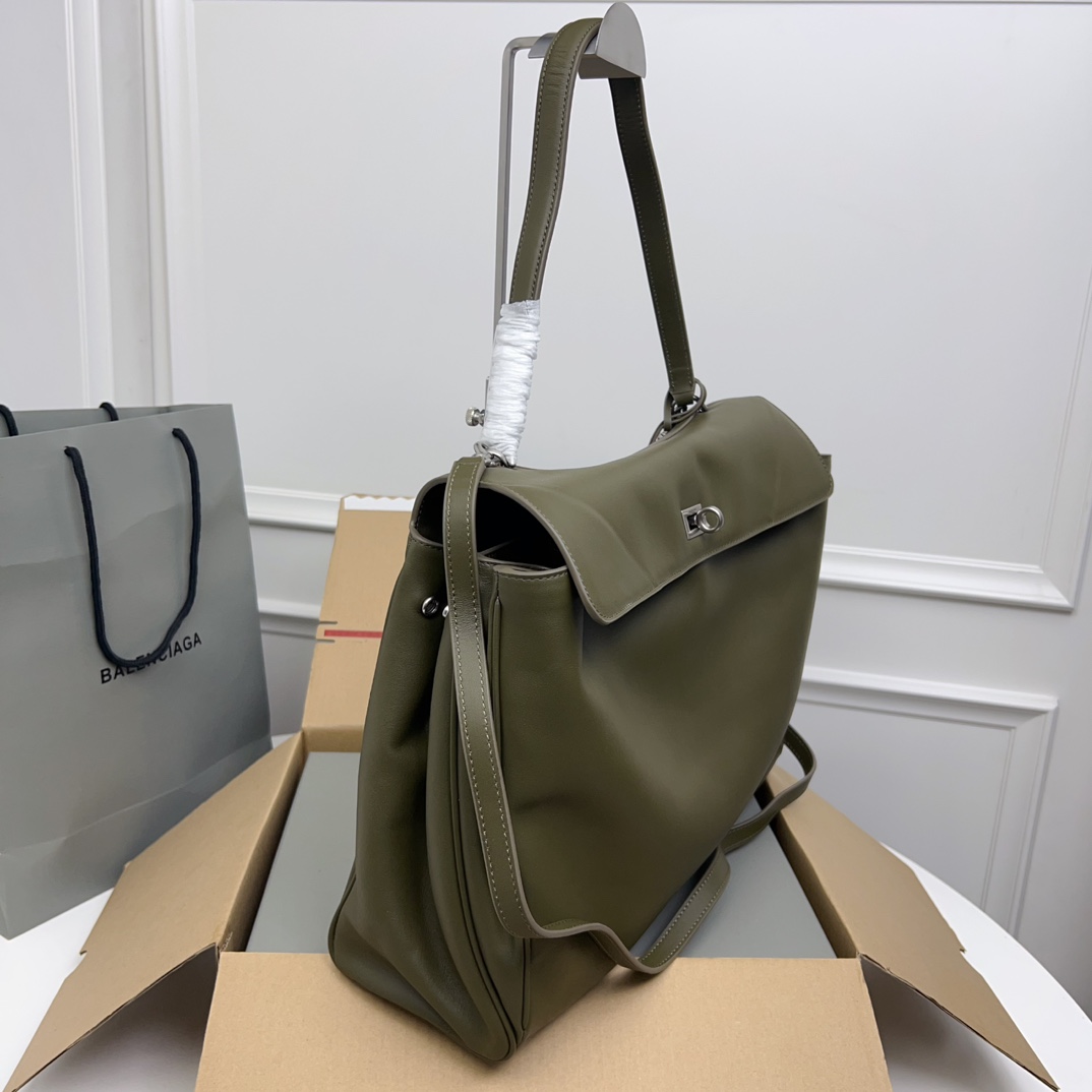 BALENCIAGA 발렌시아가 Rodeo 로데오 라지 핸드백 (다크 그린 컬러 / 실버 하드웨어) 가방