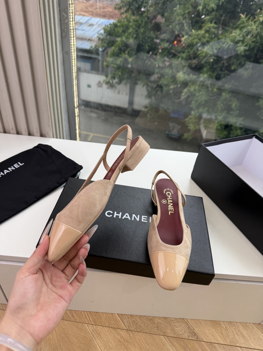 샤넬(CHANEL) 메리제인 슬링백 플랫 신발