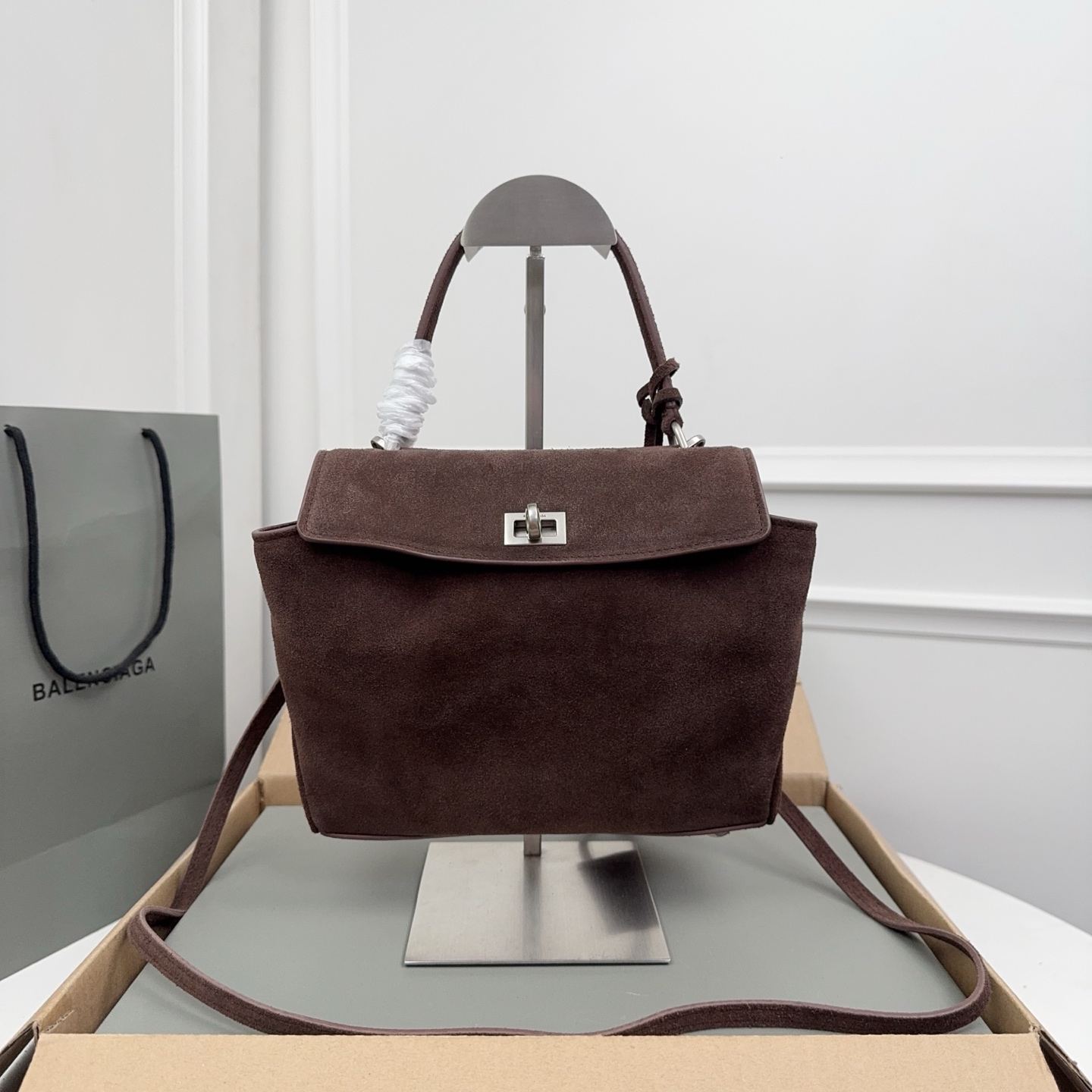 BALENCIAGA 발렌시아가 Rodeo 로데오 미니 핸드백 (스웨이드 카프스킨 / 램스킨 라이닝) 가방