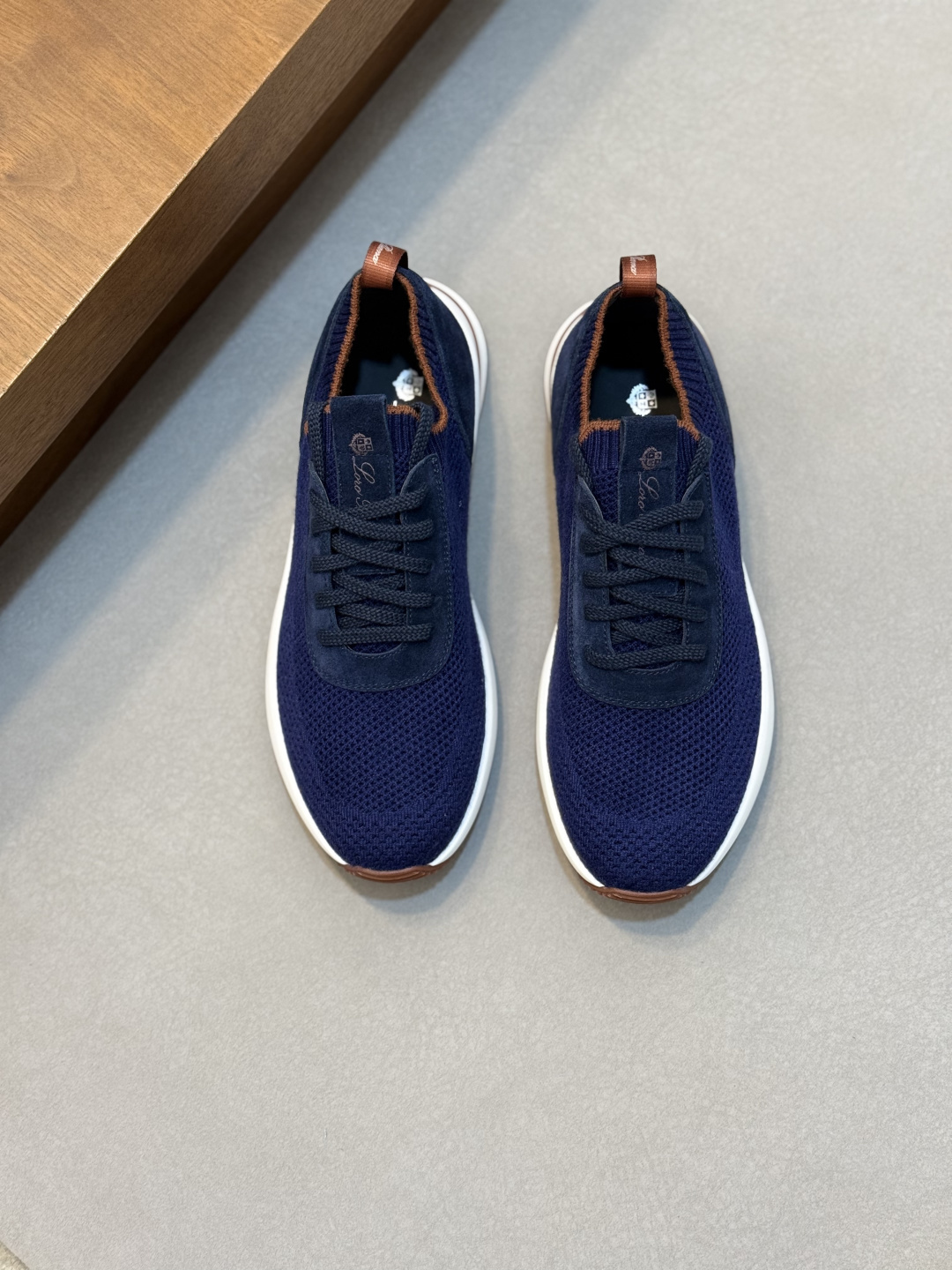 [Loro Piana] LP 로로 피아나 썸머 안톤 워크 레더 앤 패브릭 보트 슈즈 스니커즈 신발