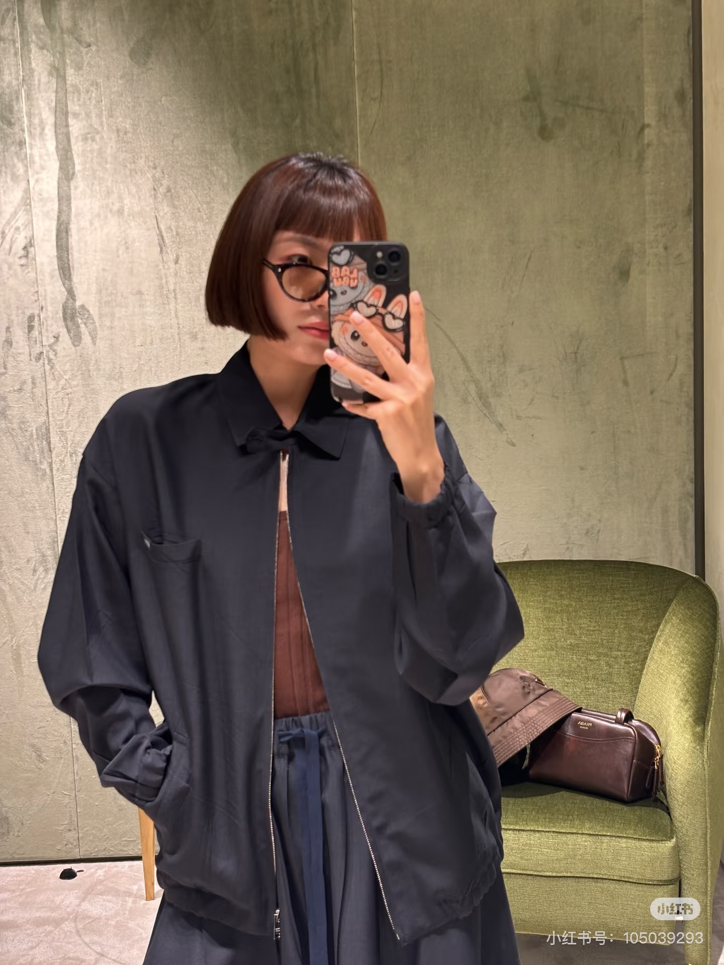 프라다(PRADA) 카키 오버핏 집업 재킷 상의 의류