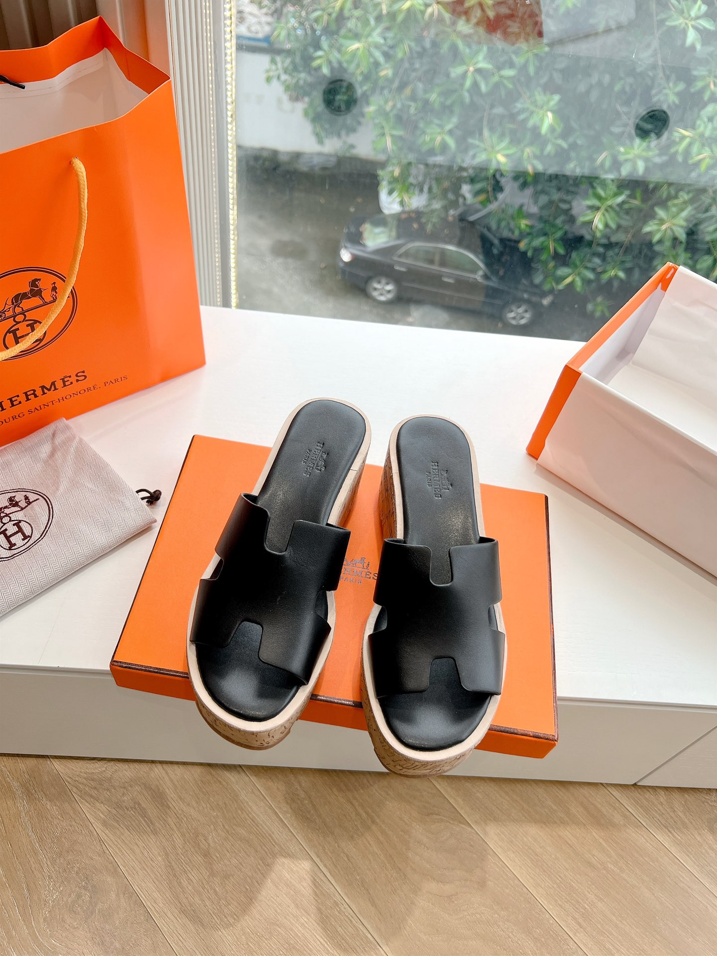 에르메스(HERMES) 웨지힐 슬리퍼 신발