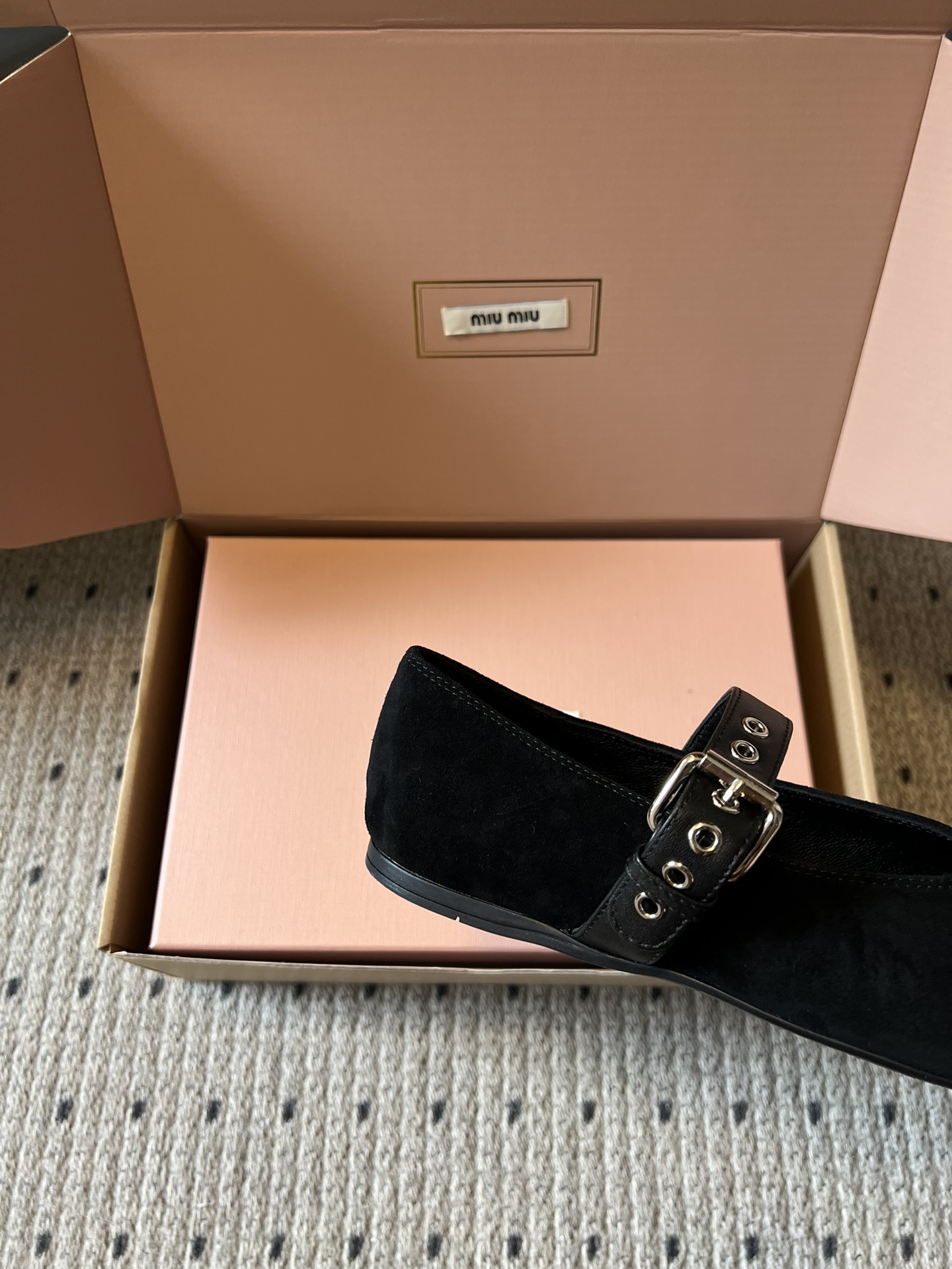 미우미우(MIU MIU) 스웨이드 메리제인 슈즈 신발