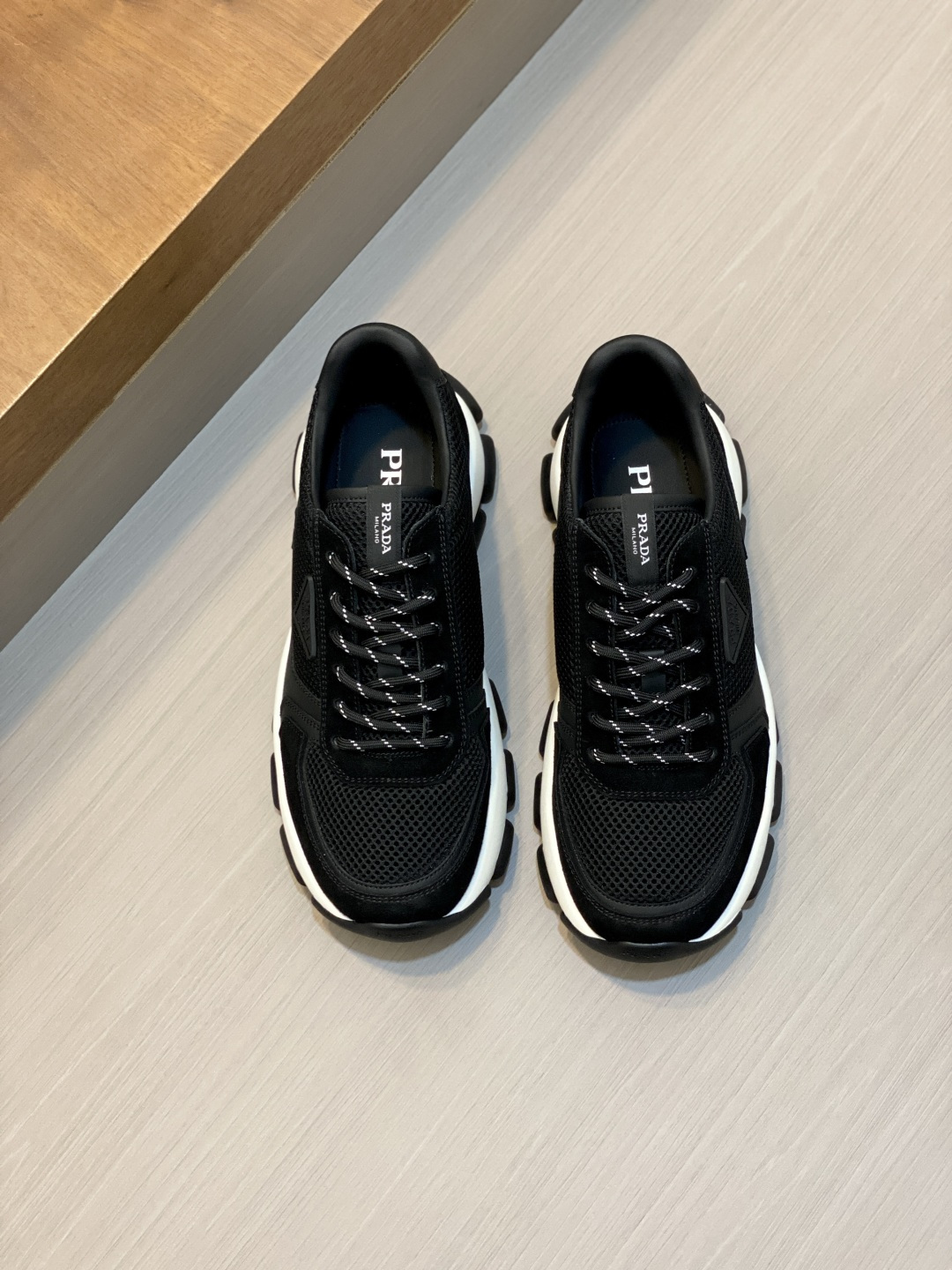 [Prada] 프라다 프리미엄 스웨이드 & 캔버스 콤비 스니커즈 신발