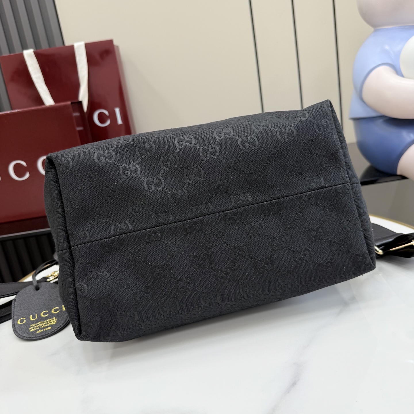 GUCCI 구찌 Gucci NY 컬렉션 브레라(Brera) 캔버스 토트백 - 블랙 가방