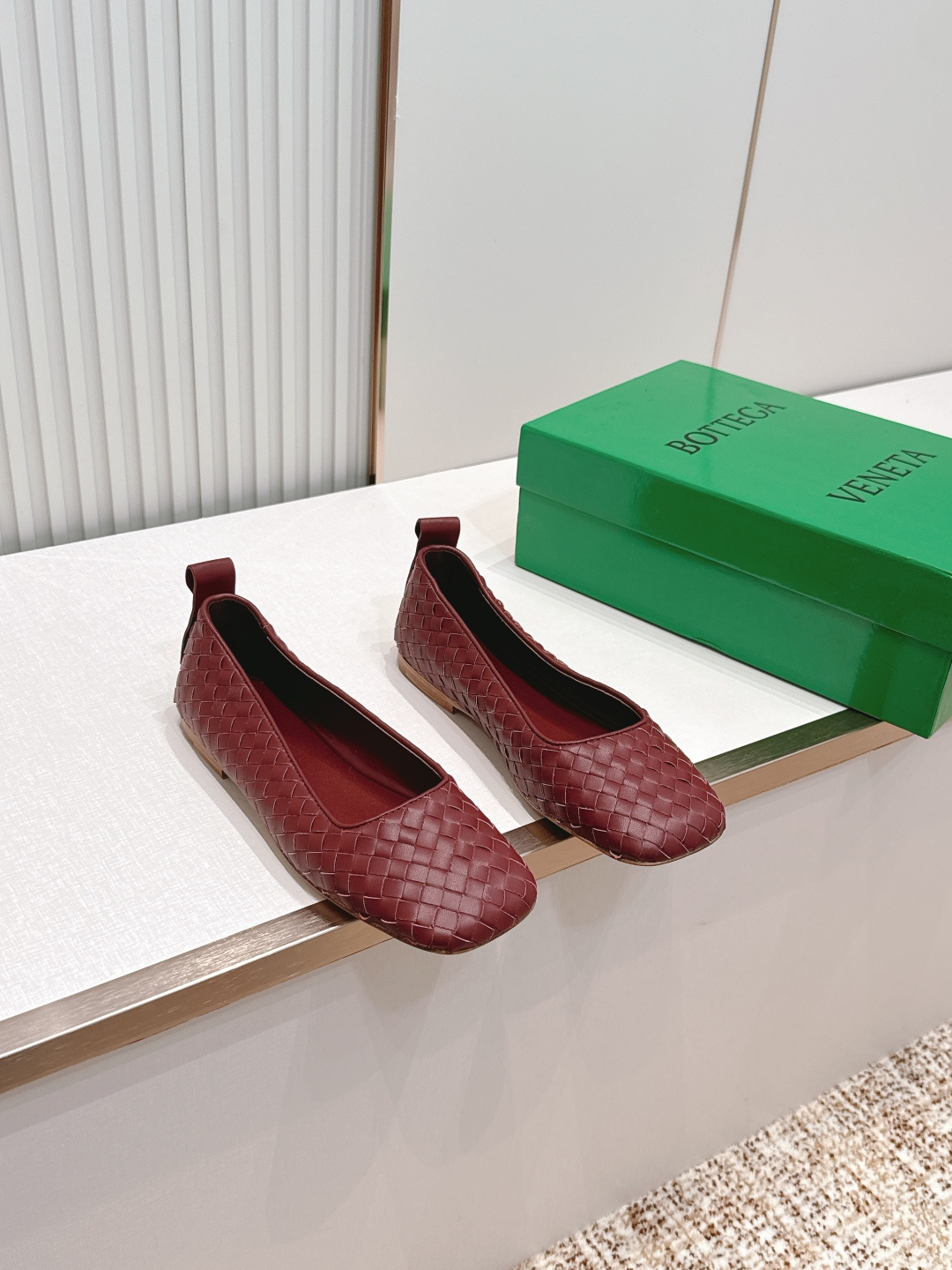 보테가 베네타(BOTTEGA VENETA) 위빙 메리제인 플랫 발레 슈즈 신발