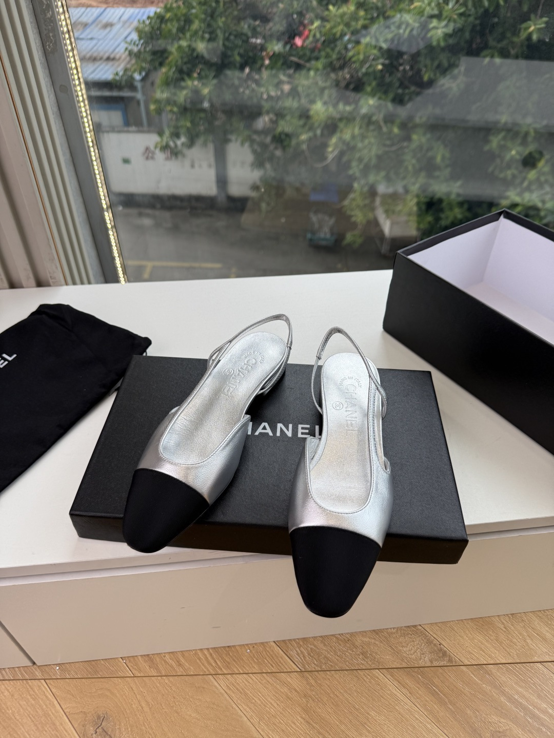 샤넬(CHANEL) 메리제인 슬링백 플랫 신발