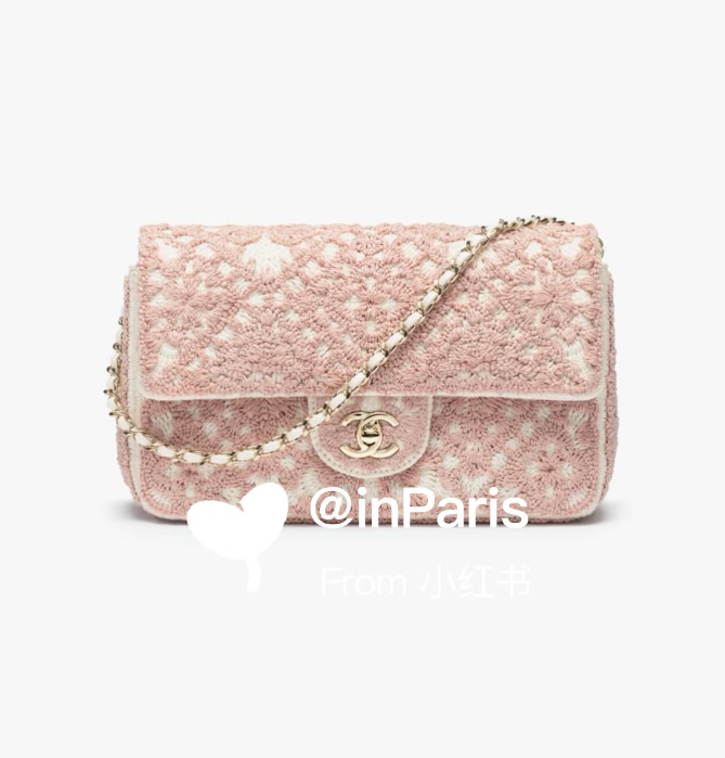 [Chanel] 샤넬 26P 카멜리아 크로셰 미디움 (핑크) 가방