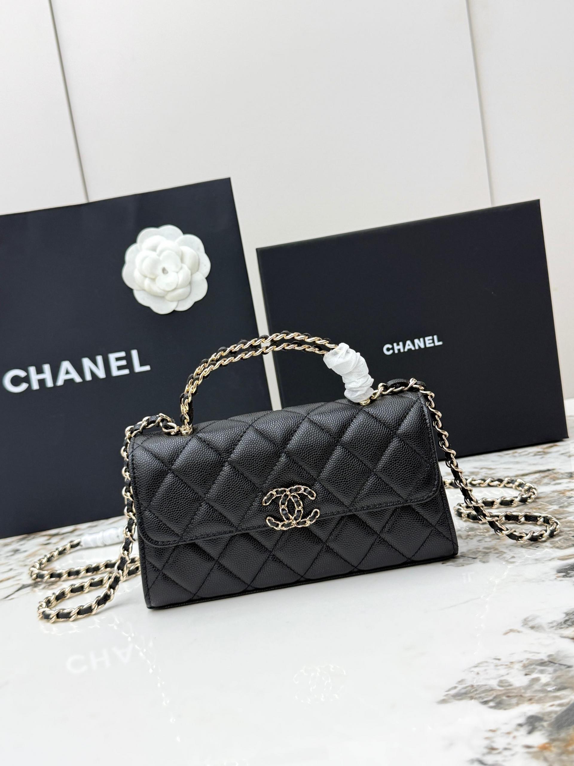 Chanel 25S 샤넬 캐비어 카우레더 Kelly 핸들백 가방