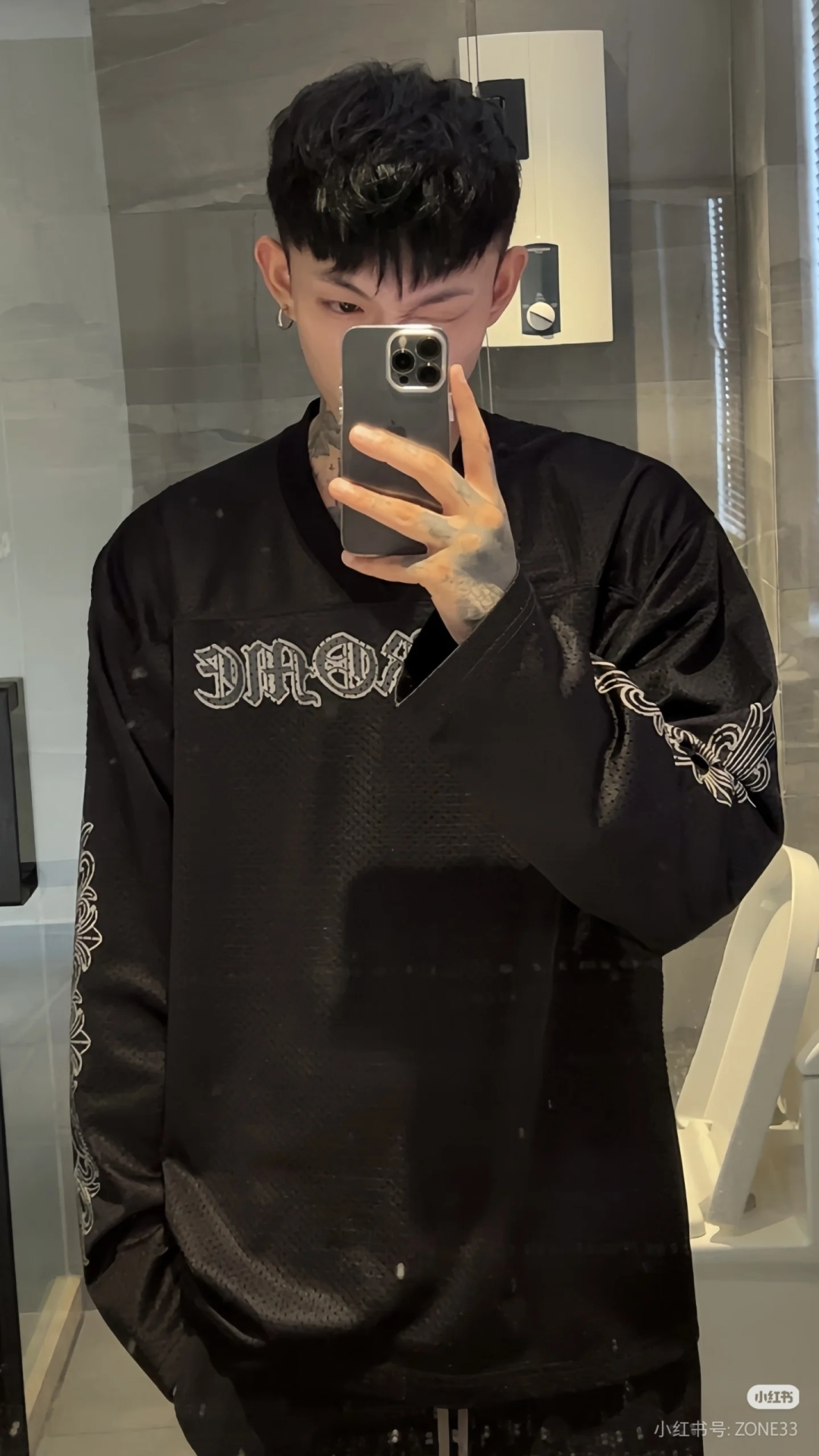 크롬하츠(CHROME HEARTS) 메쉬 아이스하키 저지 상의 의류