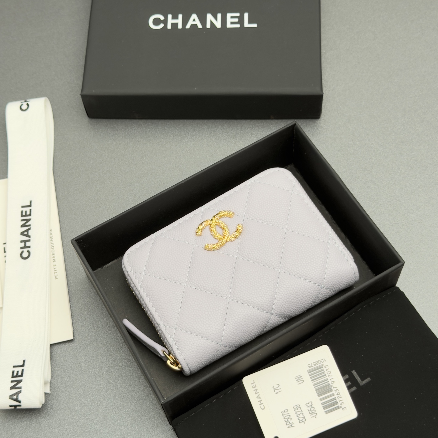 [Chanel] 샤넬 26SS 캐비어 멀티 젬스톤 미니 지퍼 코인 퍼스 지갑
