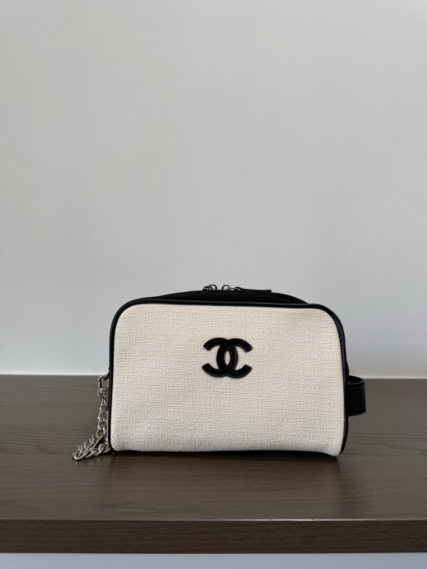 [Chanel] 샤넬 26M Coco Beach 코코 비치 캔버스 코스메틱 파우치 백 가방